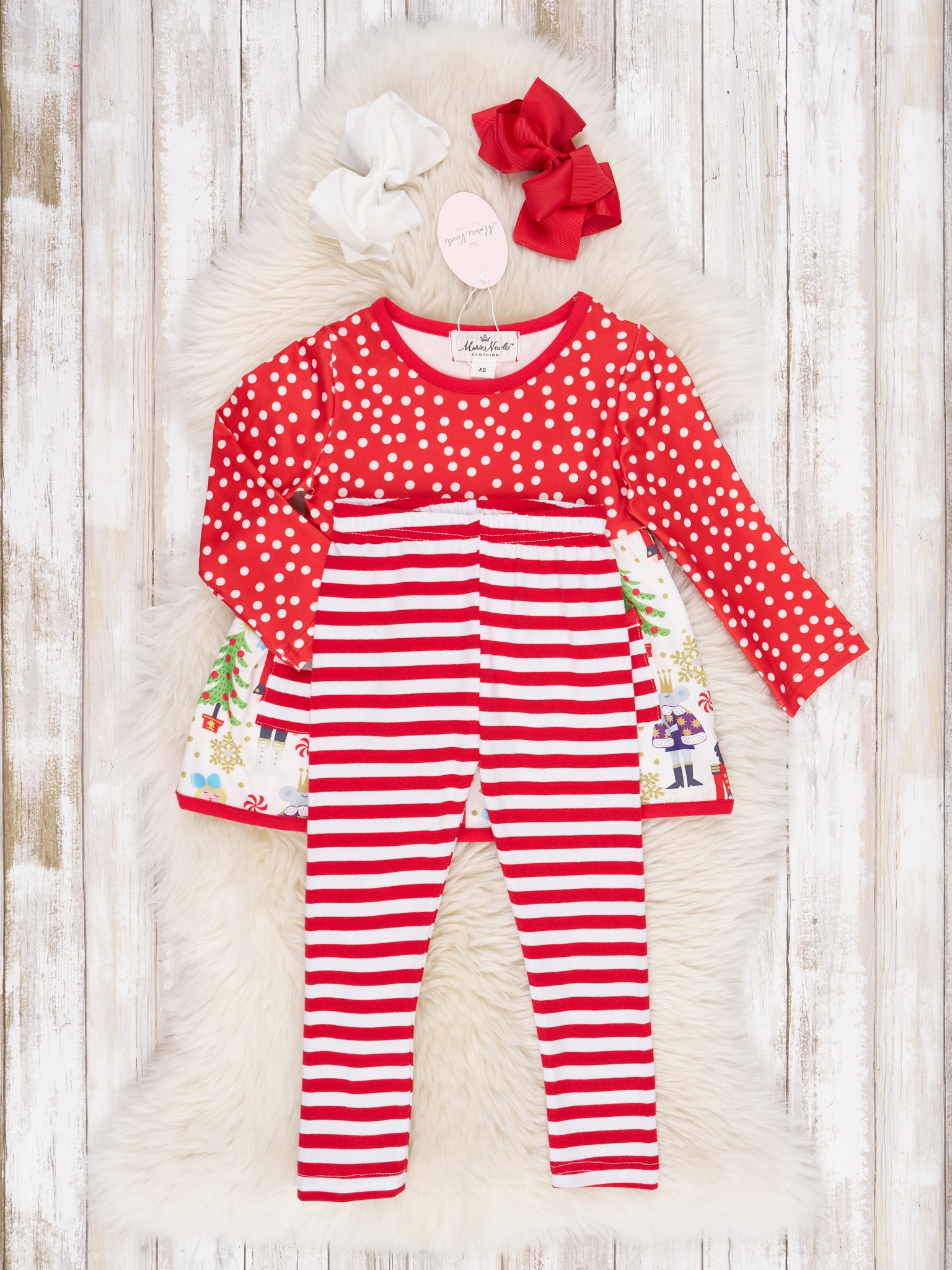 Red Striped Nutcracker Outfit - Marie Nicole Clothing