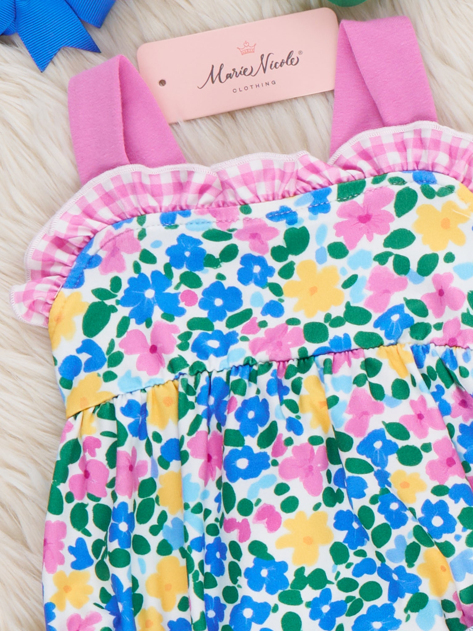 Blooming Garden Floral Ruffle Bubble Romper - Marie Nicole Clothing