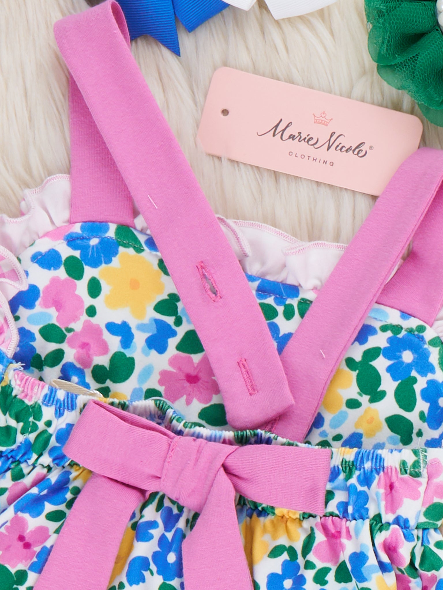 Blooming Garden Floral Ruffle Bubble Romper - Marie Nicole Clothing