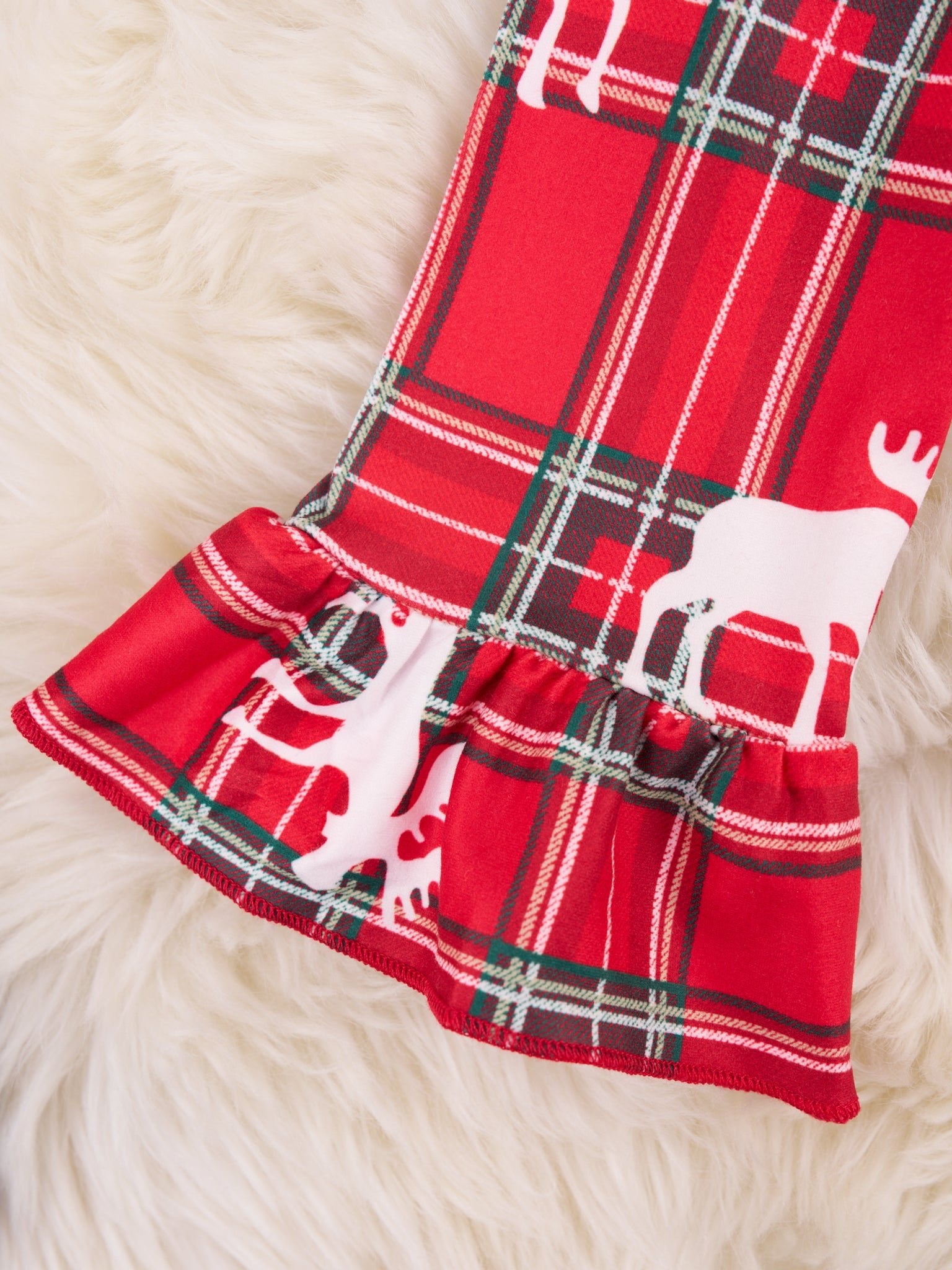 Plaid Moose Distressed Outfit - Marie Nicole Clothing