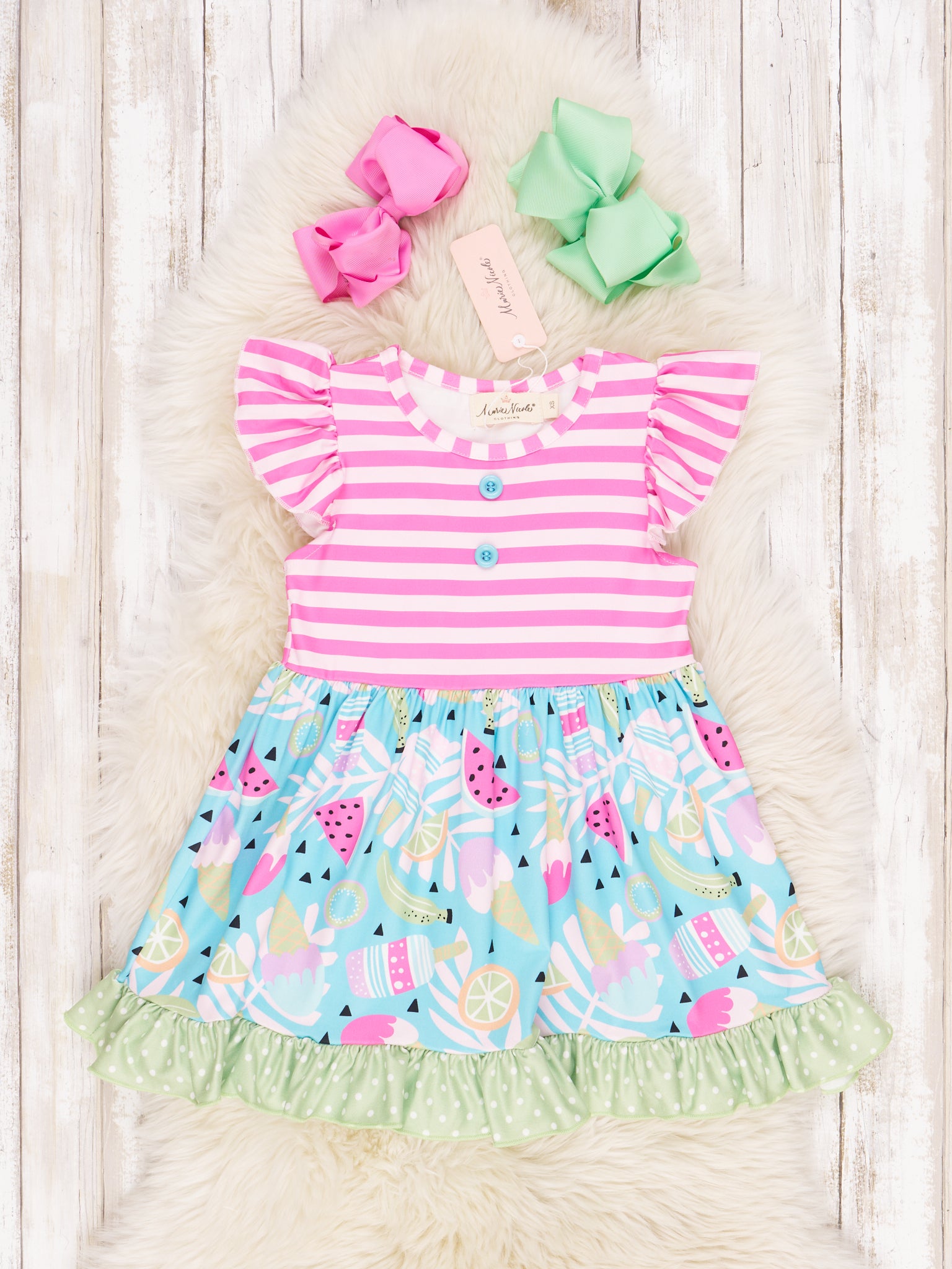 Sweet Treats Ruffle Dress - Marie Nicole Clothing