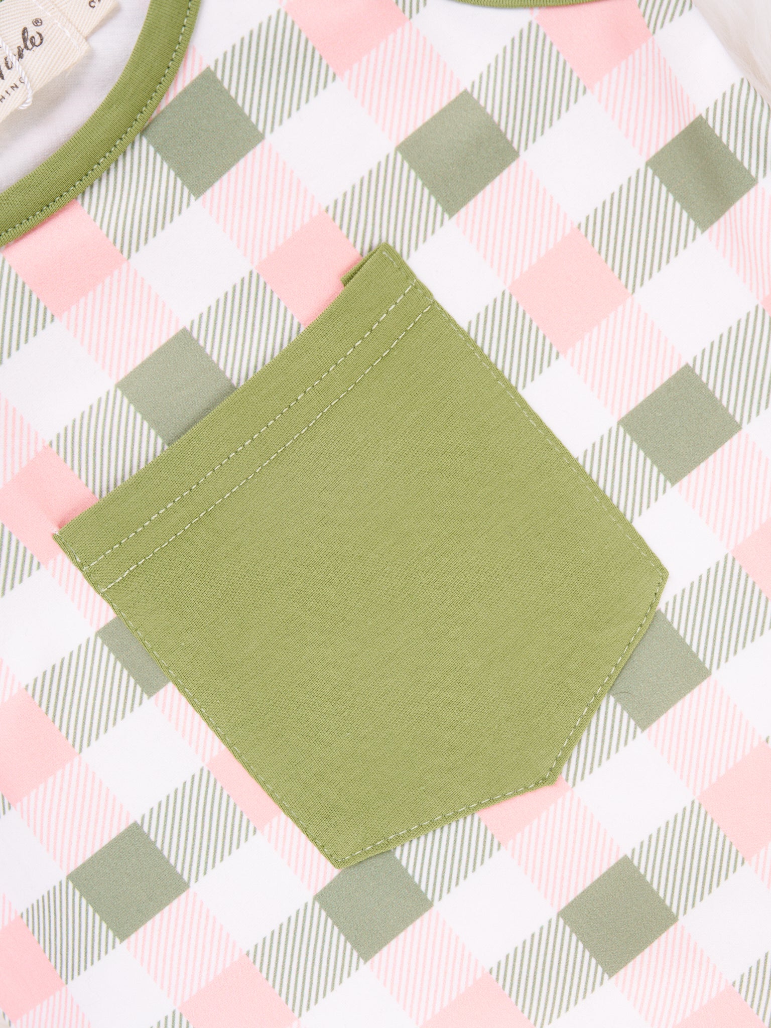 Green & Pink Gingham Romper - Marie Nicole Clothing