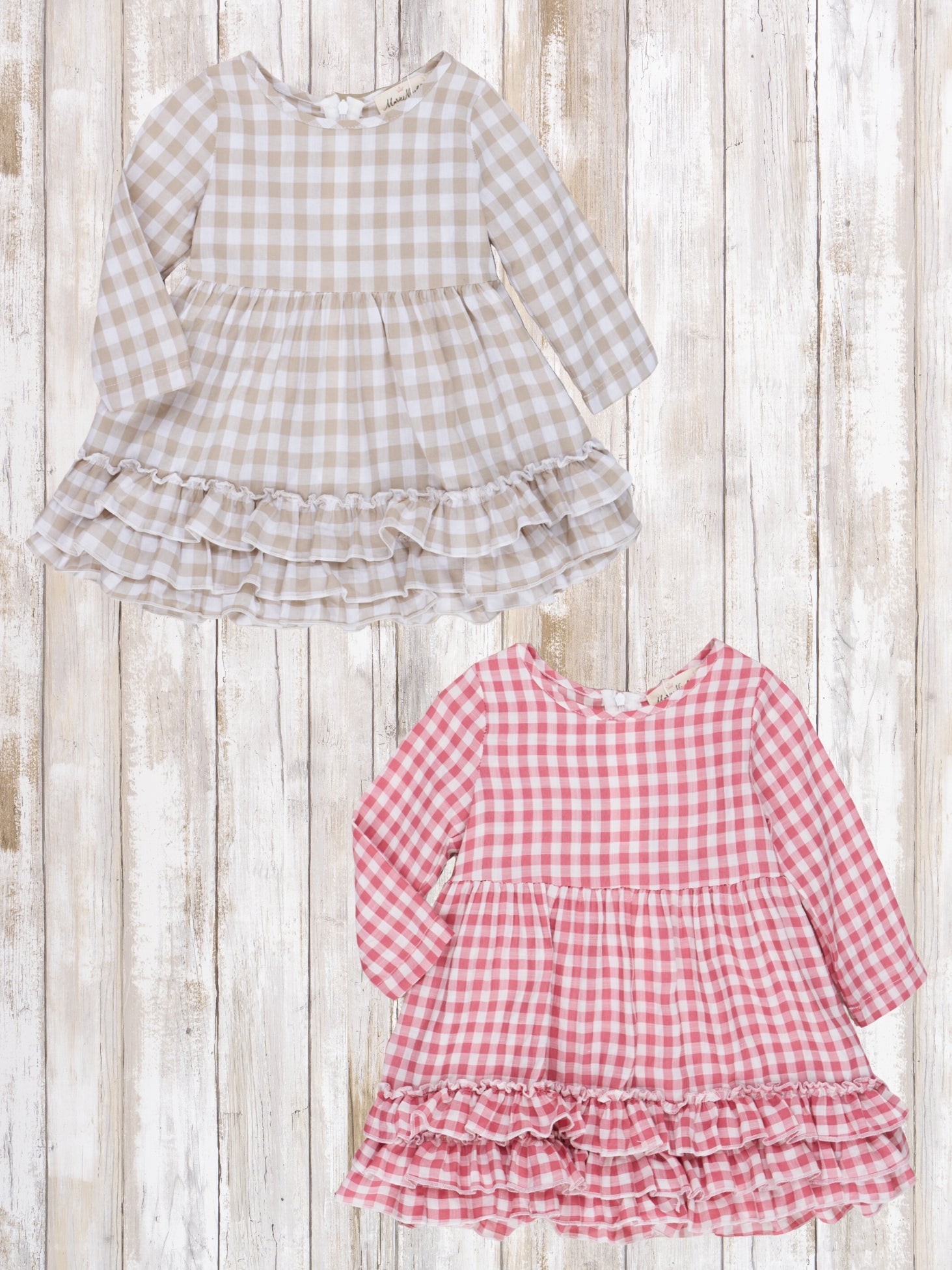 Fall Gingham Tiered Ruffle Dress - Marie Nicole Clothing