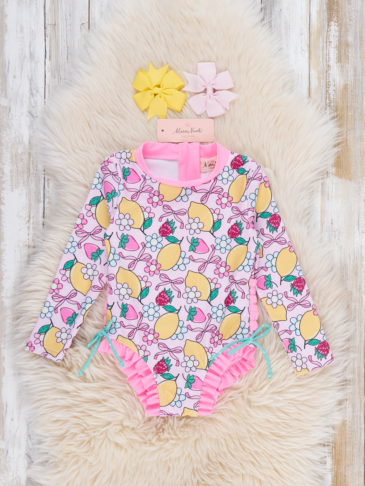 Citrus Garden Ruffle Rashguard - Marie Nicole Clothing