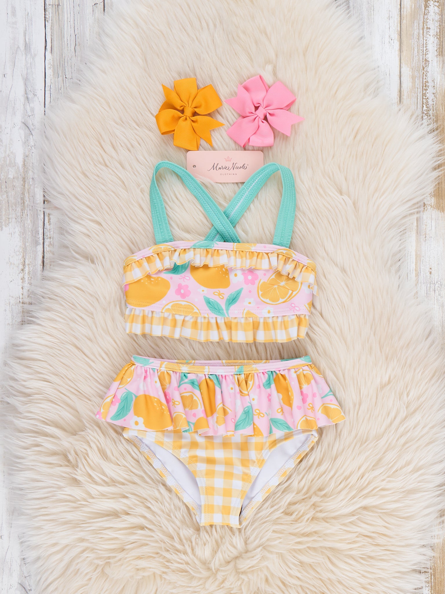 Lemon Grove Splash Ruffle Swimsuit - Marie Nicole Clothing