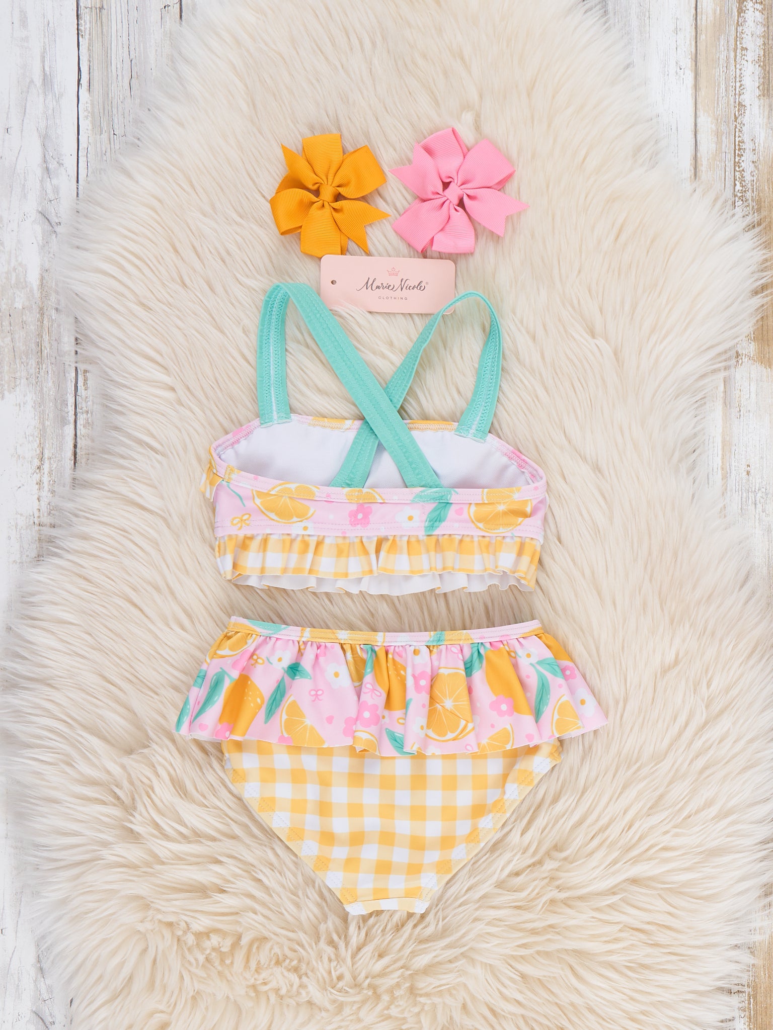 Lemon Grove Splash Ruffle Swimsuit - Marie Nicole Clothing
