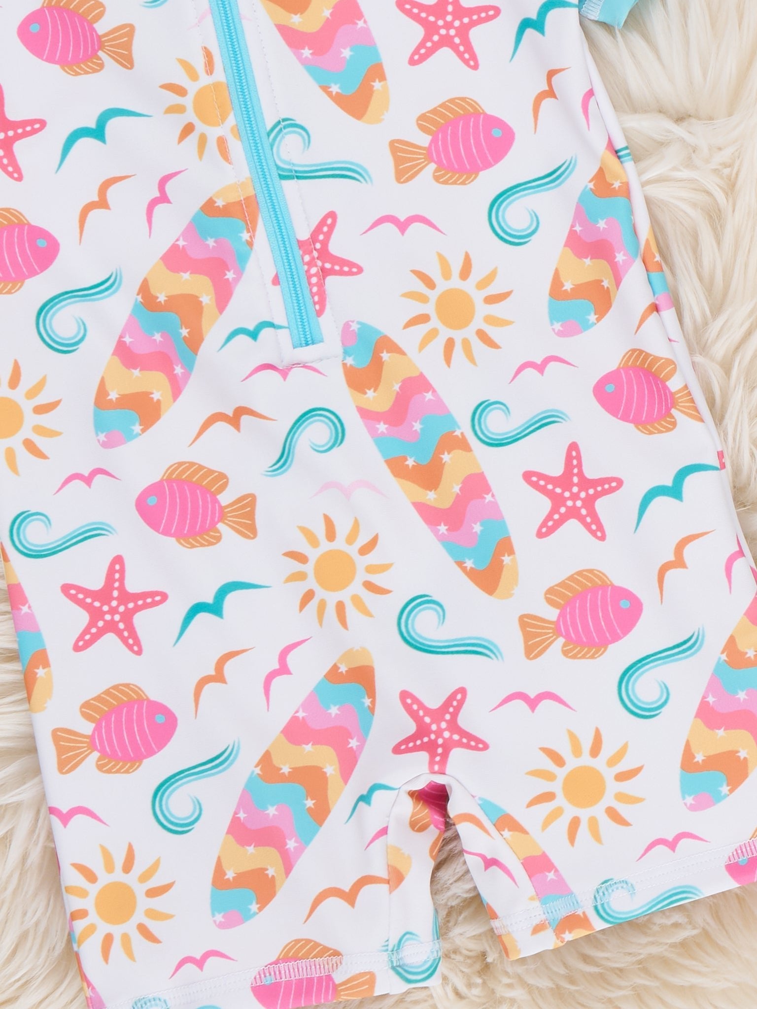 Little Wave Rider Zipper Rashguard - Marie Nicole Clothing