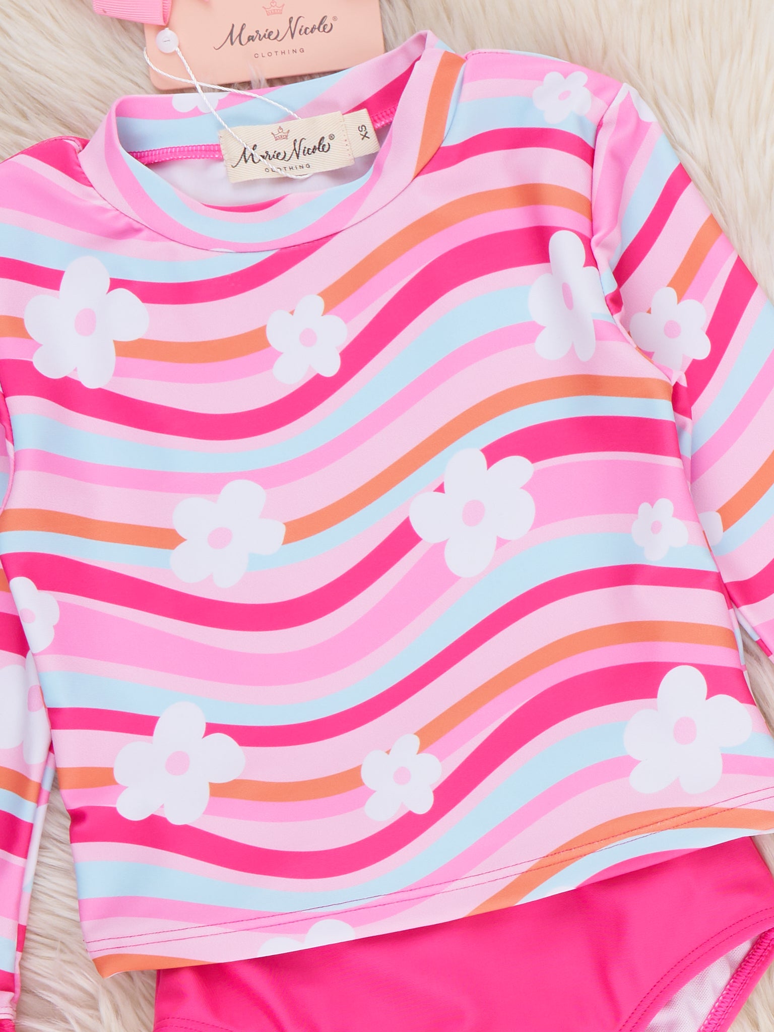 Wavy Blooms Rashguard - Marie Nicole Clothing