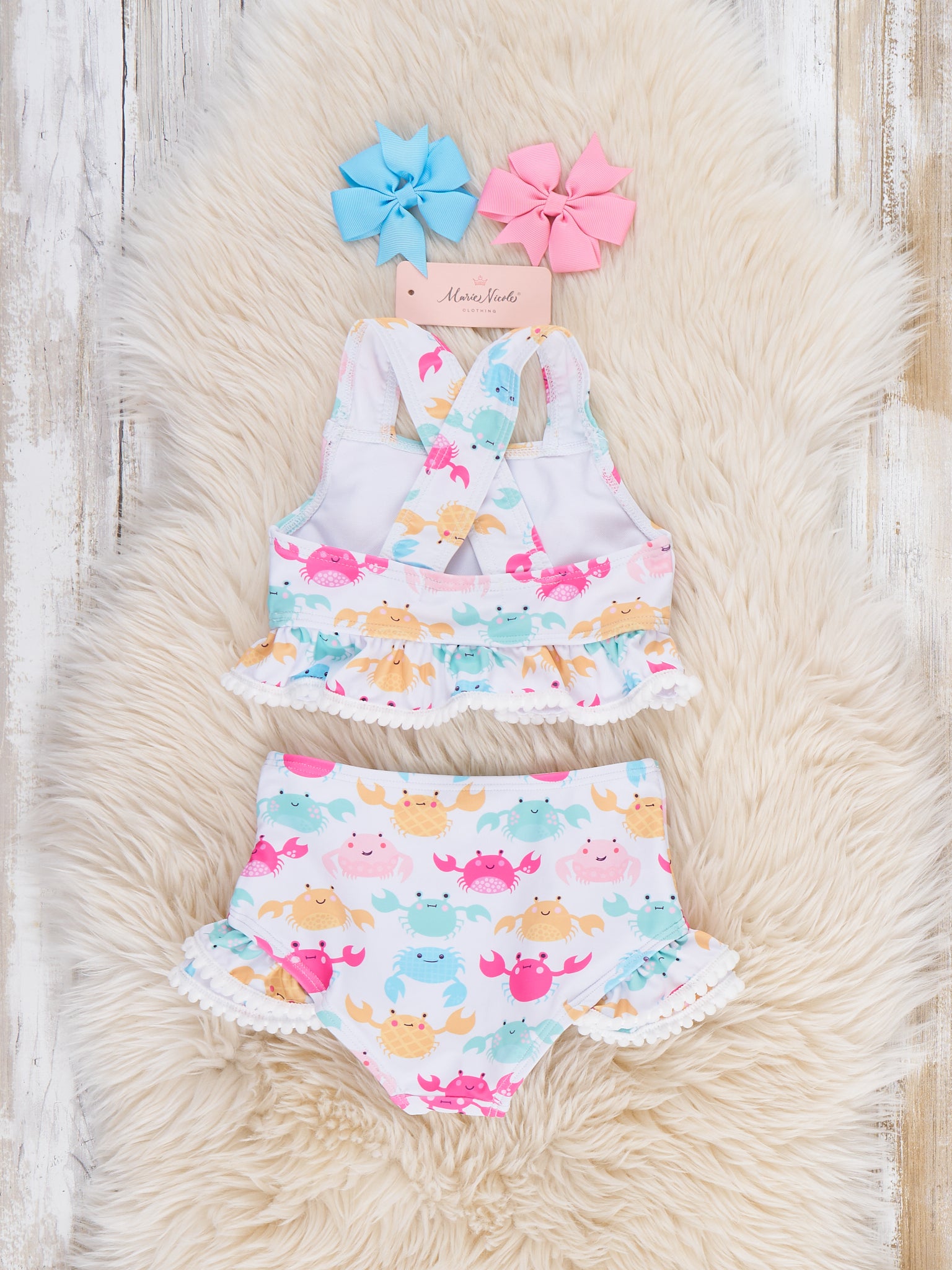 Happy Crabby Ruffle Swimsuit - Marie Nicole Clothing