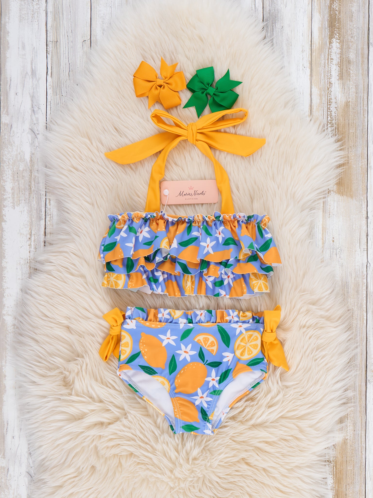 Squeezed Sunshine Ruffle Swimsuit - Marie Nicole Clothing