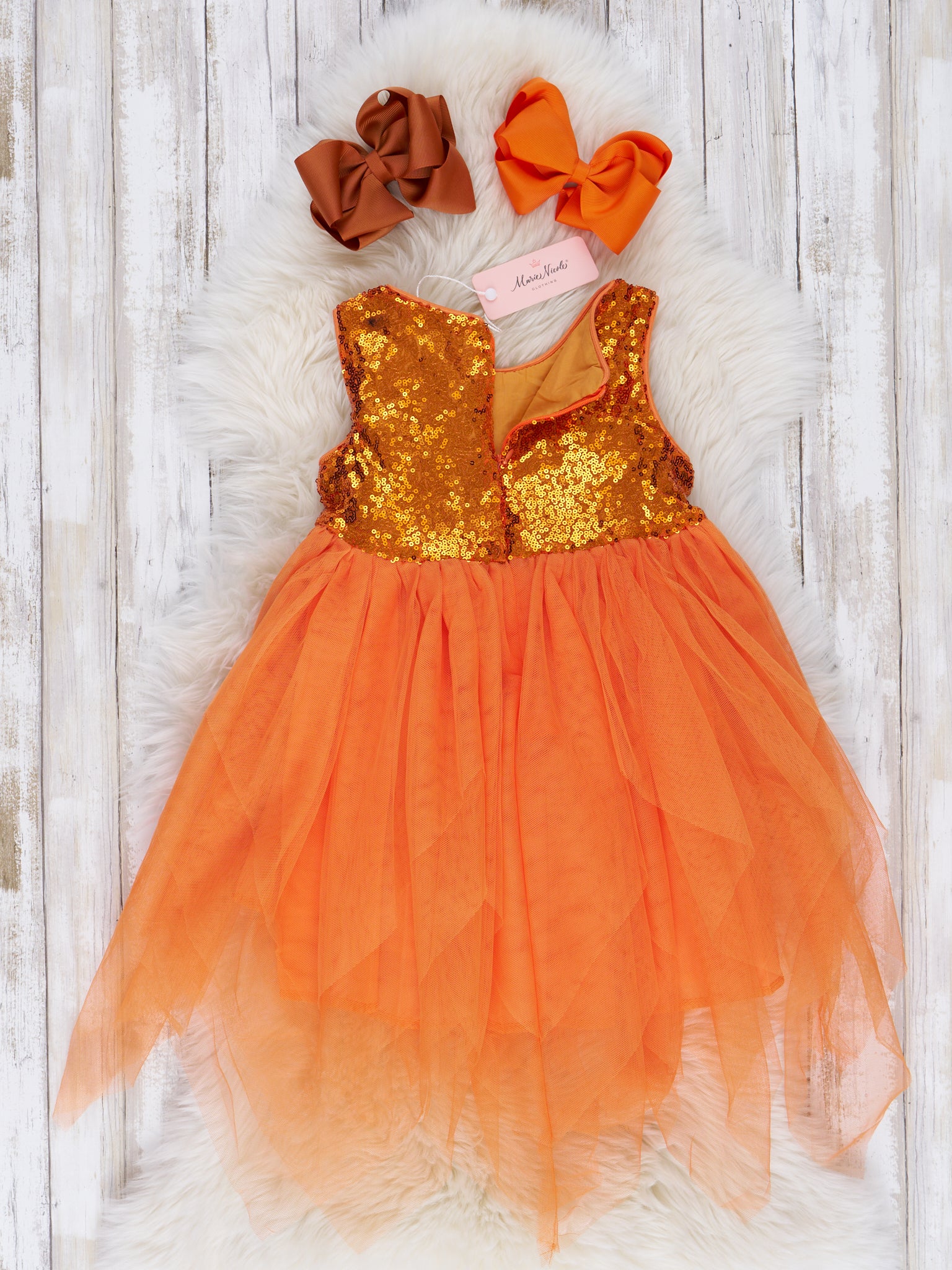 Sequin Tulip Hem Tulle Dress - Marie Nicole Clothing