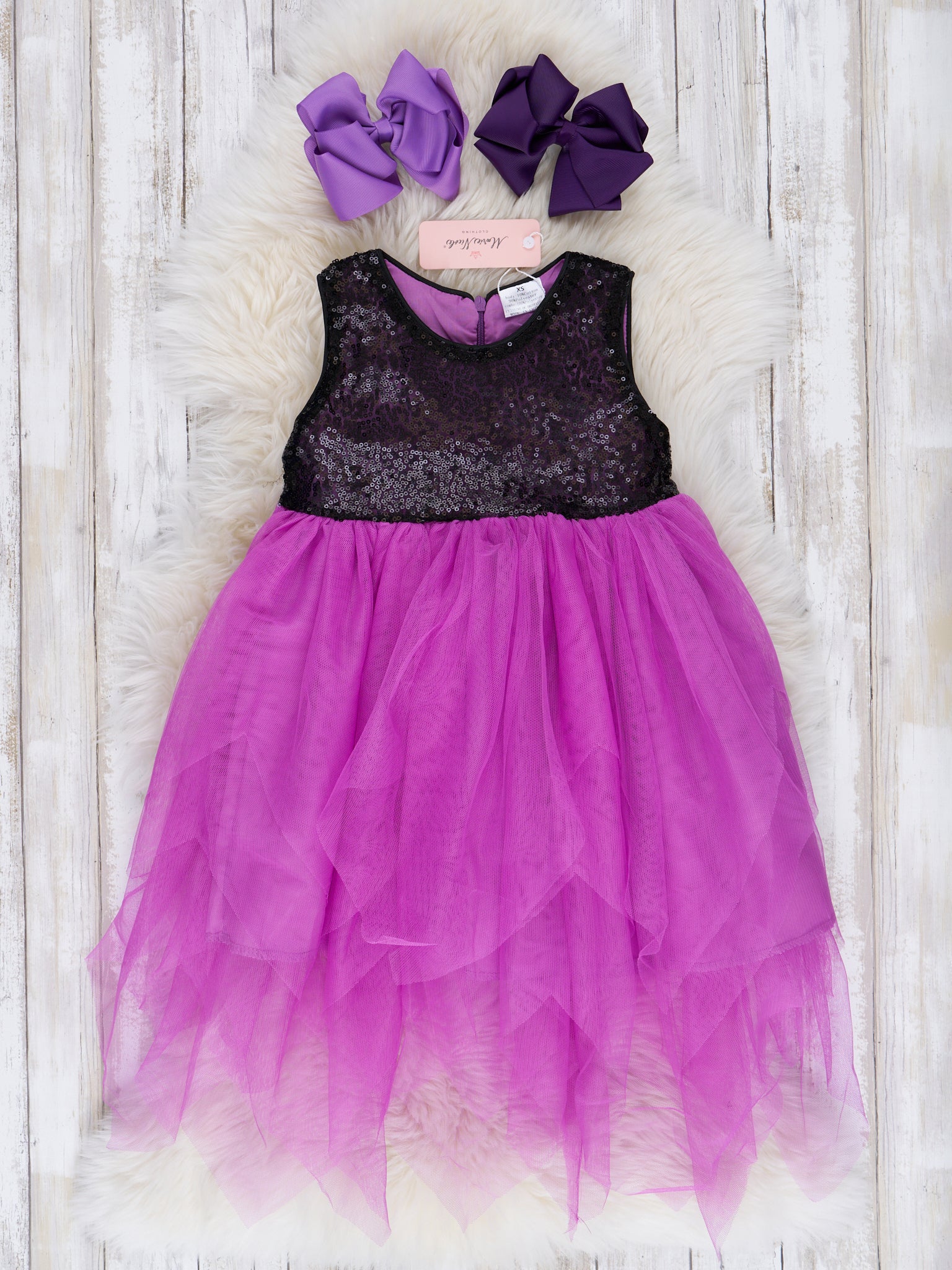 Sequin Tulip Hem Tulle Dress - Marie Nicole Clothing