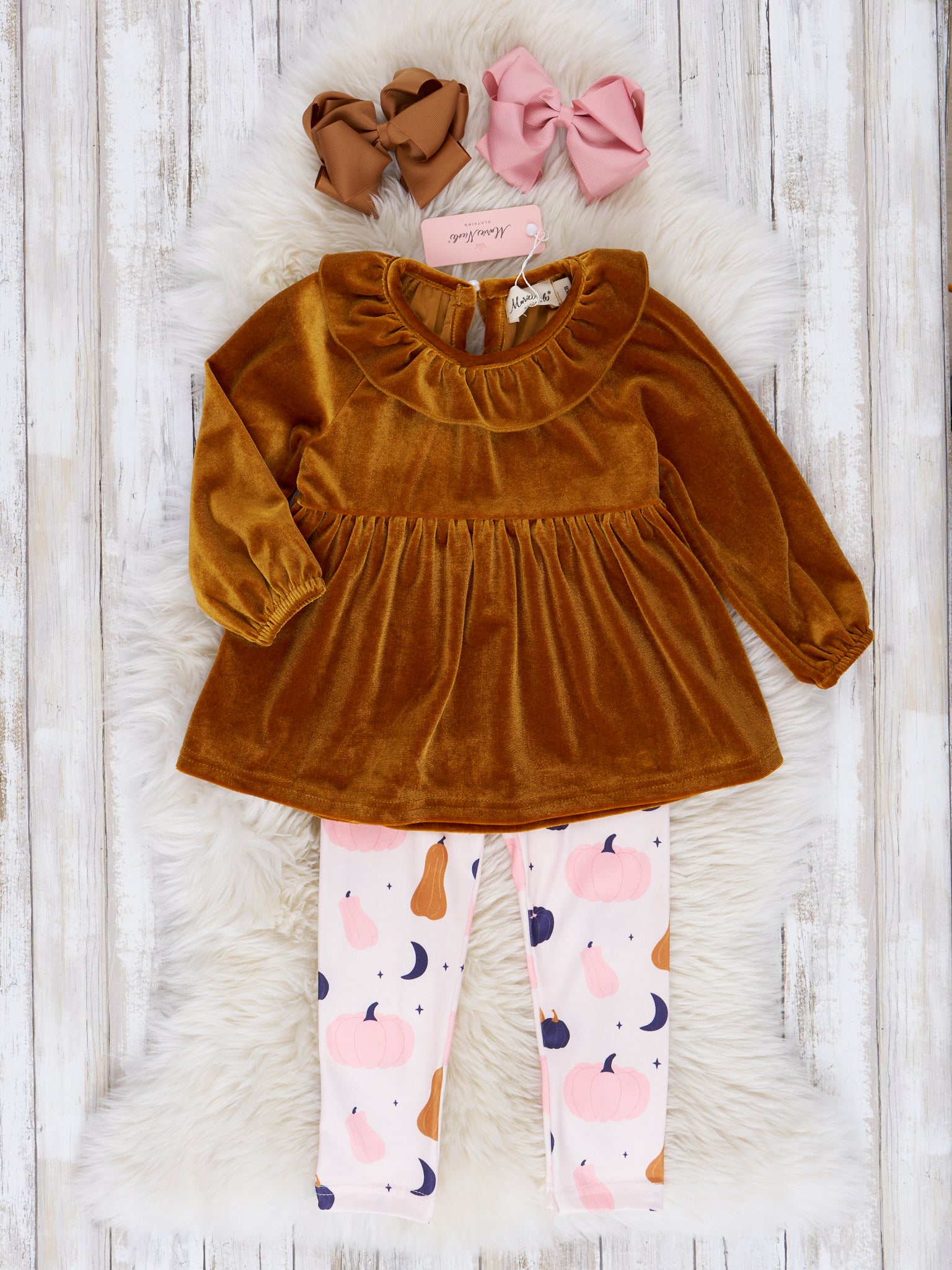 Bronze Gourds Velvet Outfit - Marie Nicole Clothing