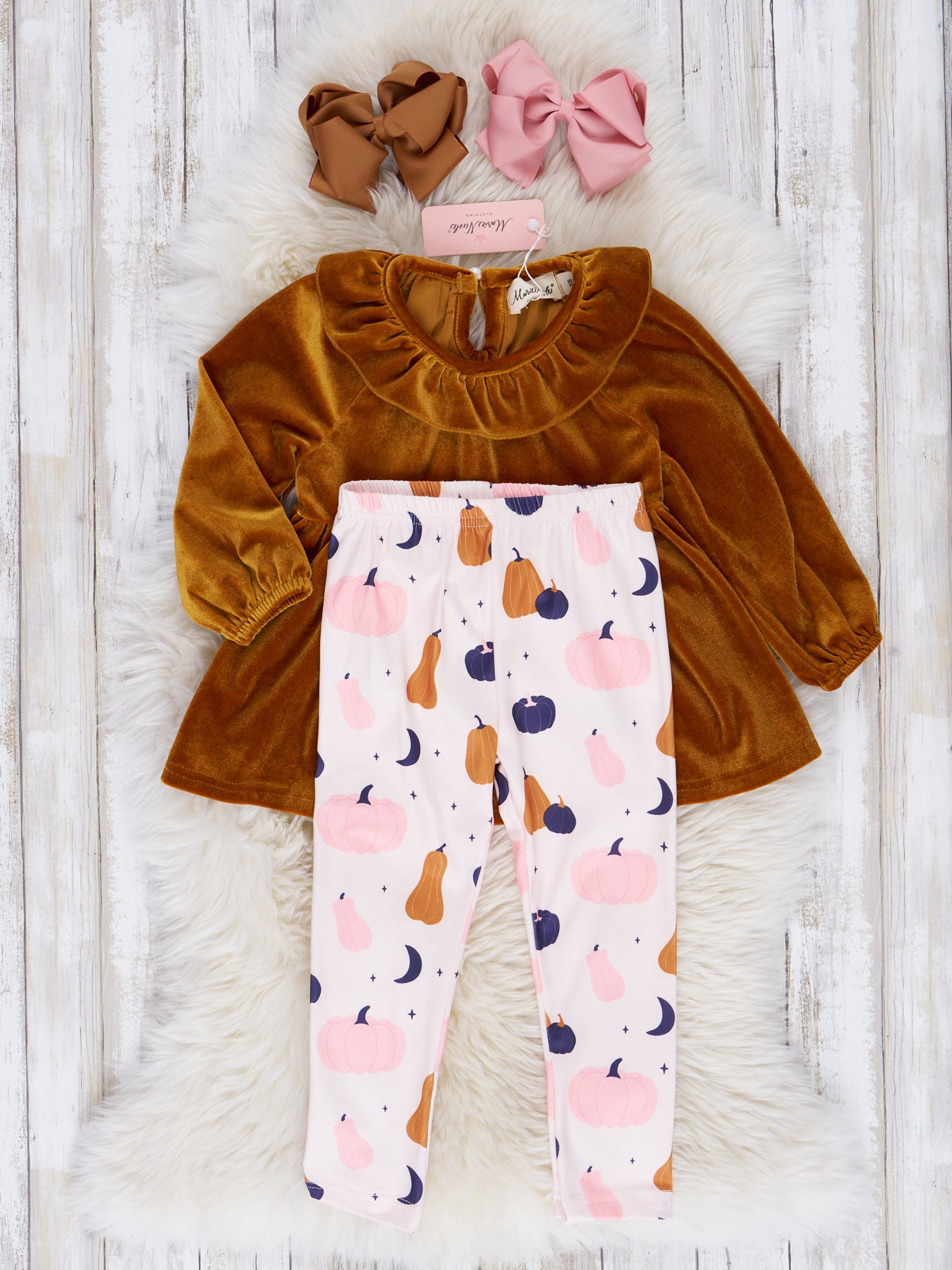 Bronze Gourds Velvet Outfit - Marie Nicole Clothing