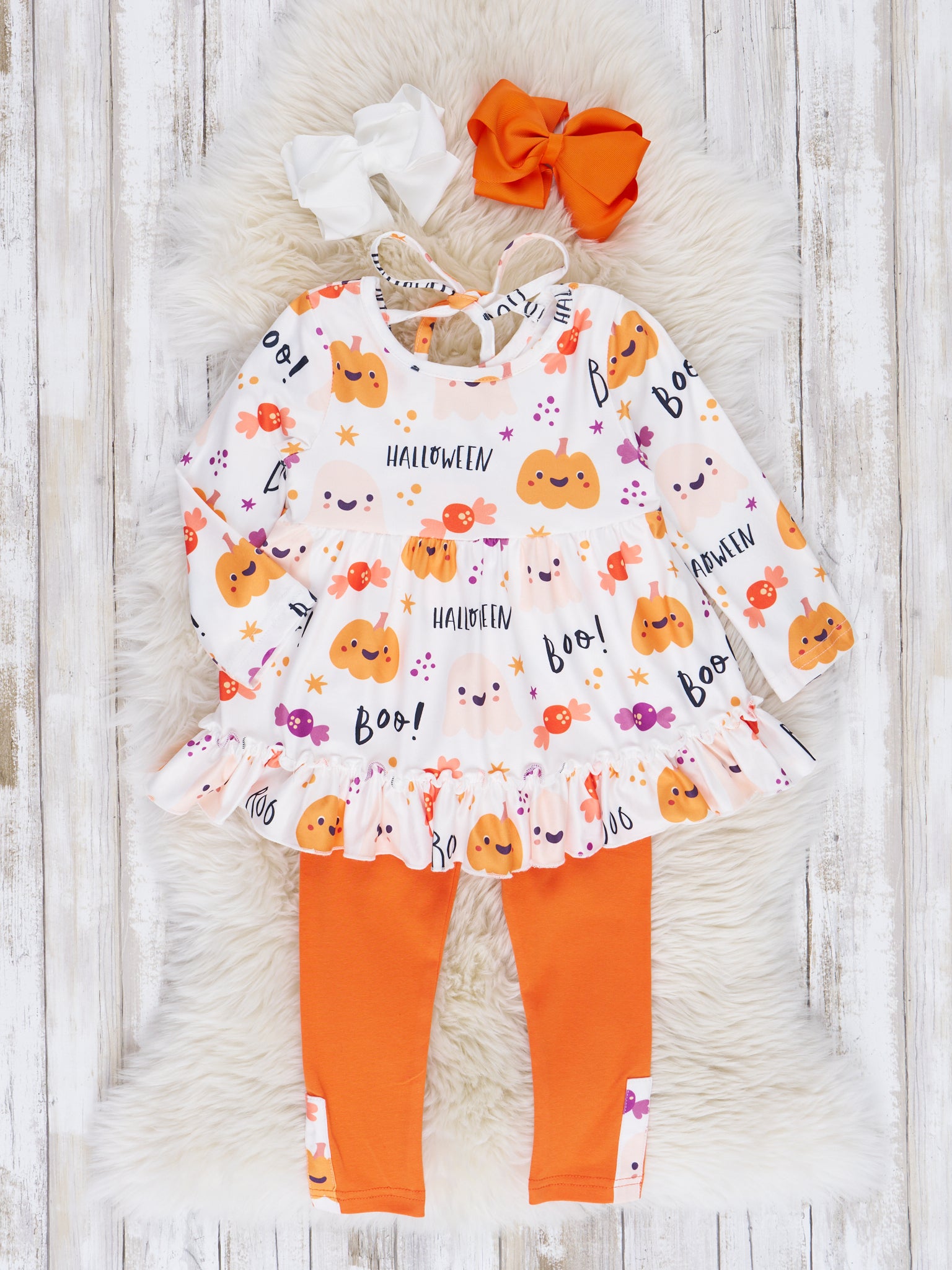 Spooky Sweet Doodles Ruffle Outfit - Marie Nicole Clothing