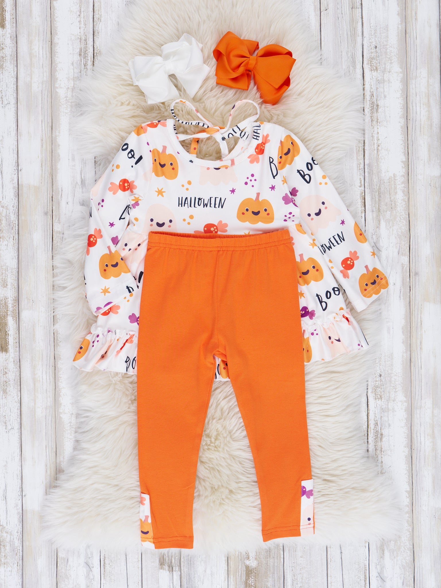 Spooky Sweet Doodles Ruffle Outfit - Marie Nicole Clothing