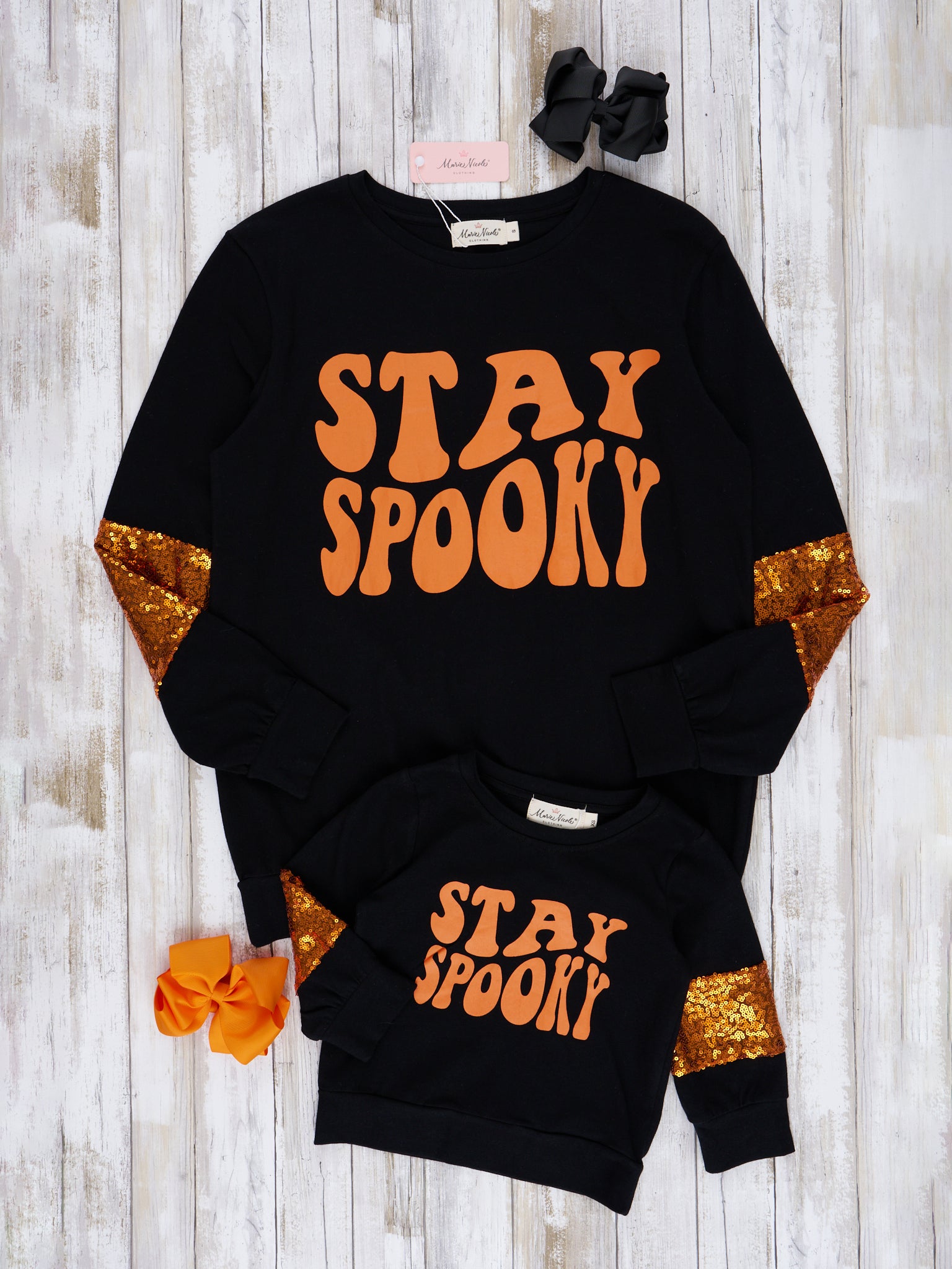 Mom & Me "Stay Spooky" Sequin Shirt - Marie Nicole Clothing
