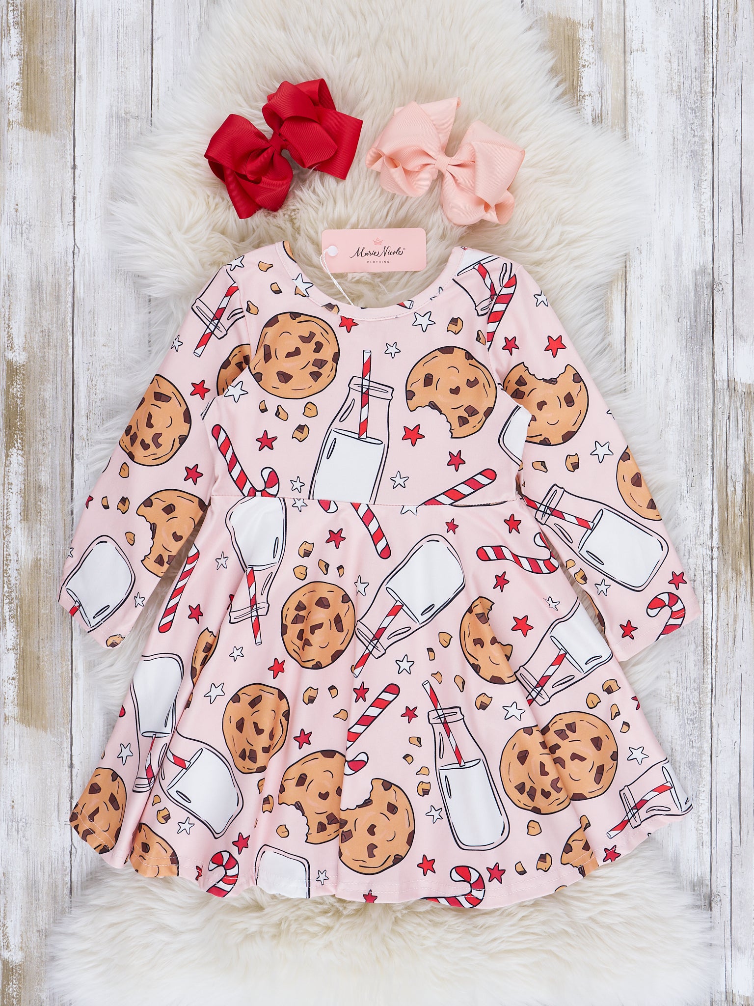 Pink Santa Treats Swing Dress - Marie Nicole Clothing