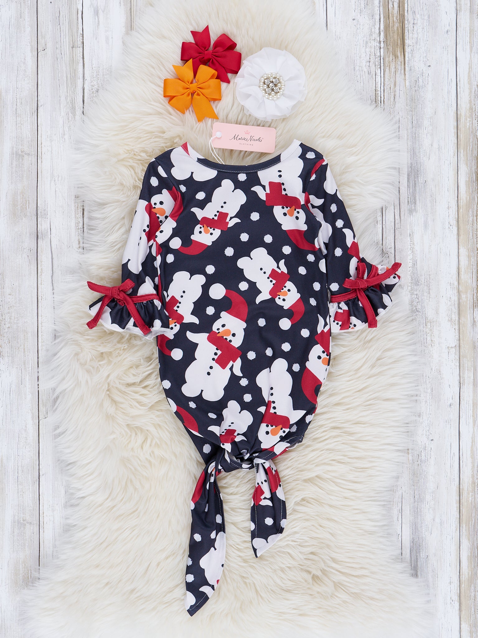 Black Mr. Snowman Knot Gown - Marie Nicole Clothing