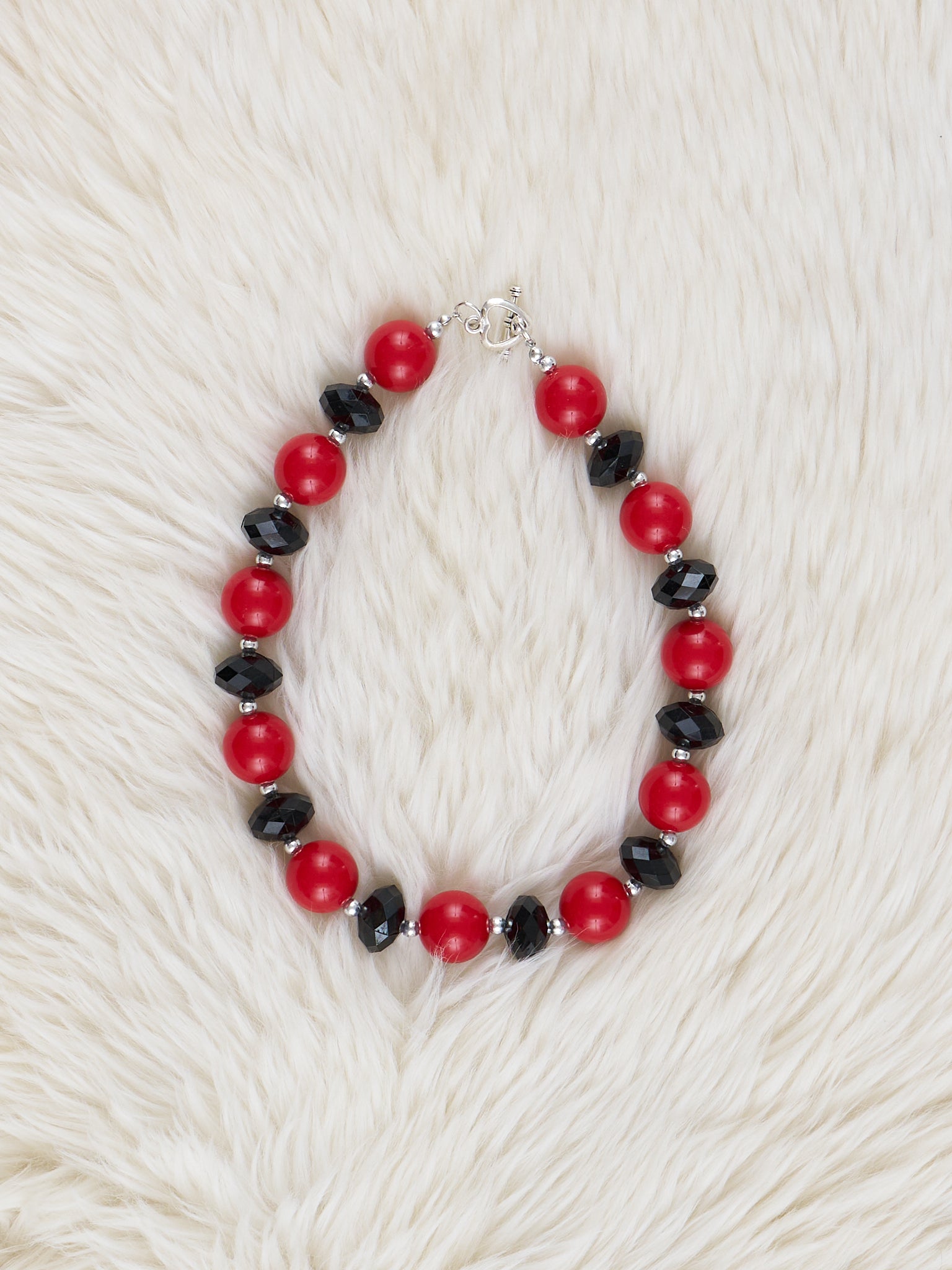 Red & Black Bubblegum Necklace - Marie Nicole Clothing