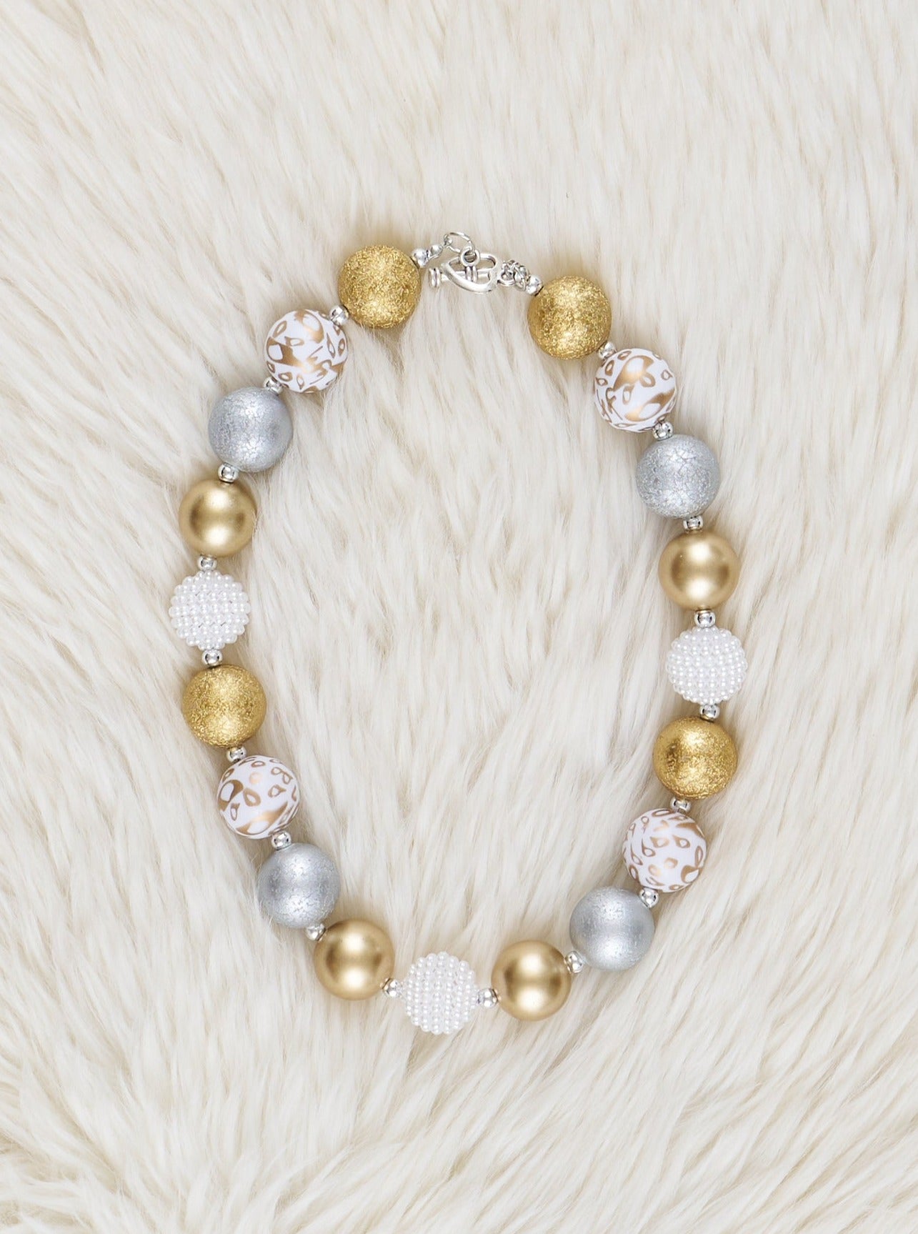 Gold Sparkle Bubblegum Necklace - Marie Nicole Clothing