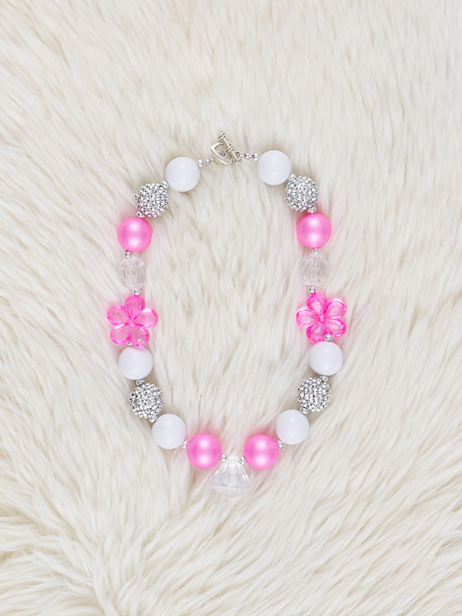Pink Sparkles Bubblegum Necklace - Marie Nicole Clothing
