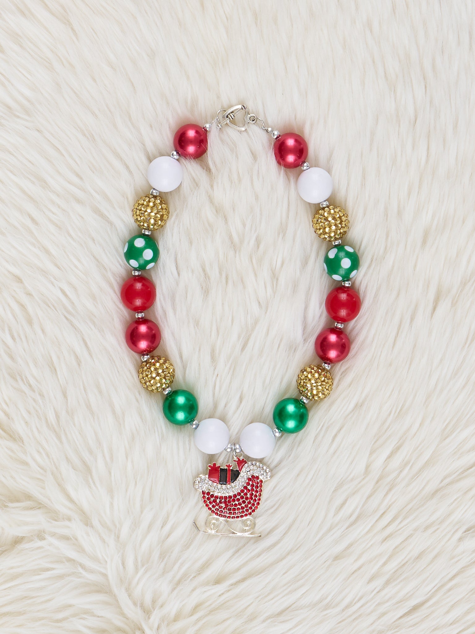 Sparkle Sleigh Bubblegum Necklace - Marie Nicole Clothing