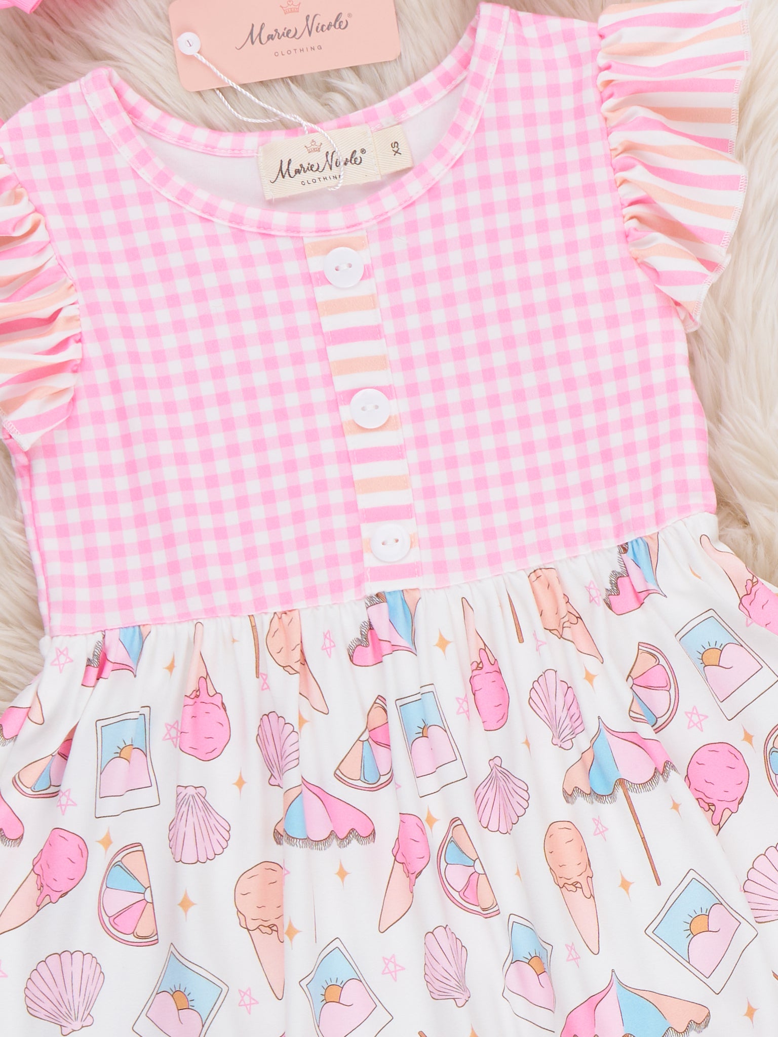Sweet Scoop Ruffle Dress - Marie Nicole Clothing
