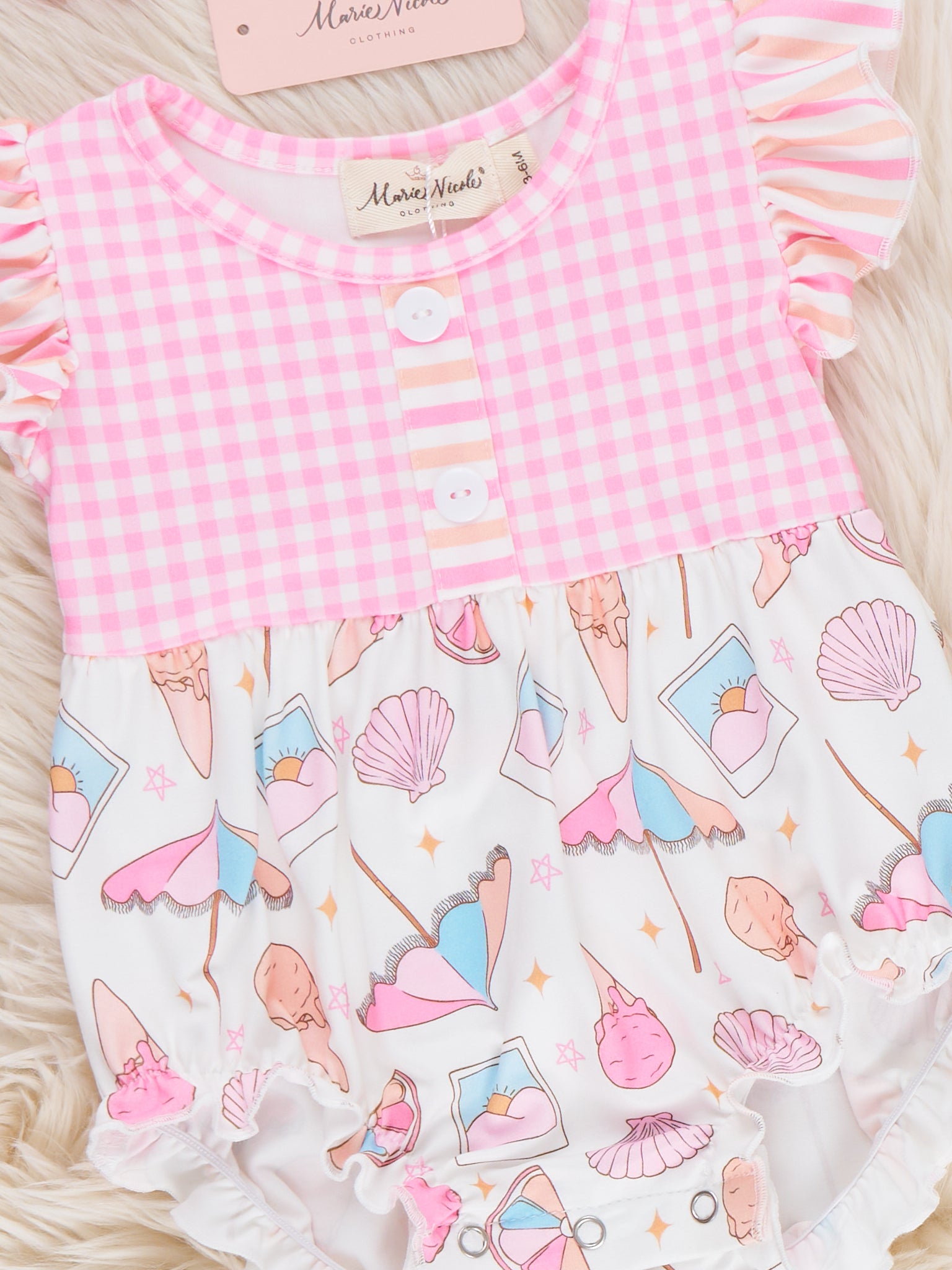 Sweet Scoop Ruffle Bubble Romper - Marie Nicole Clothing