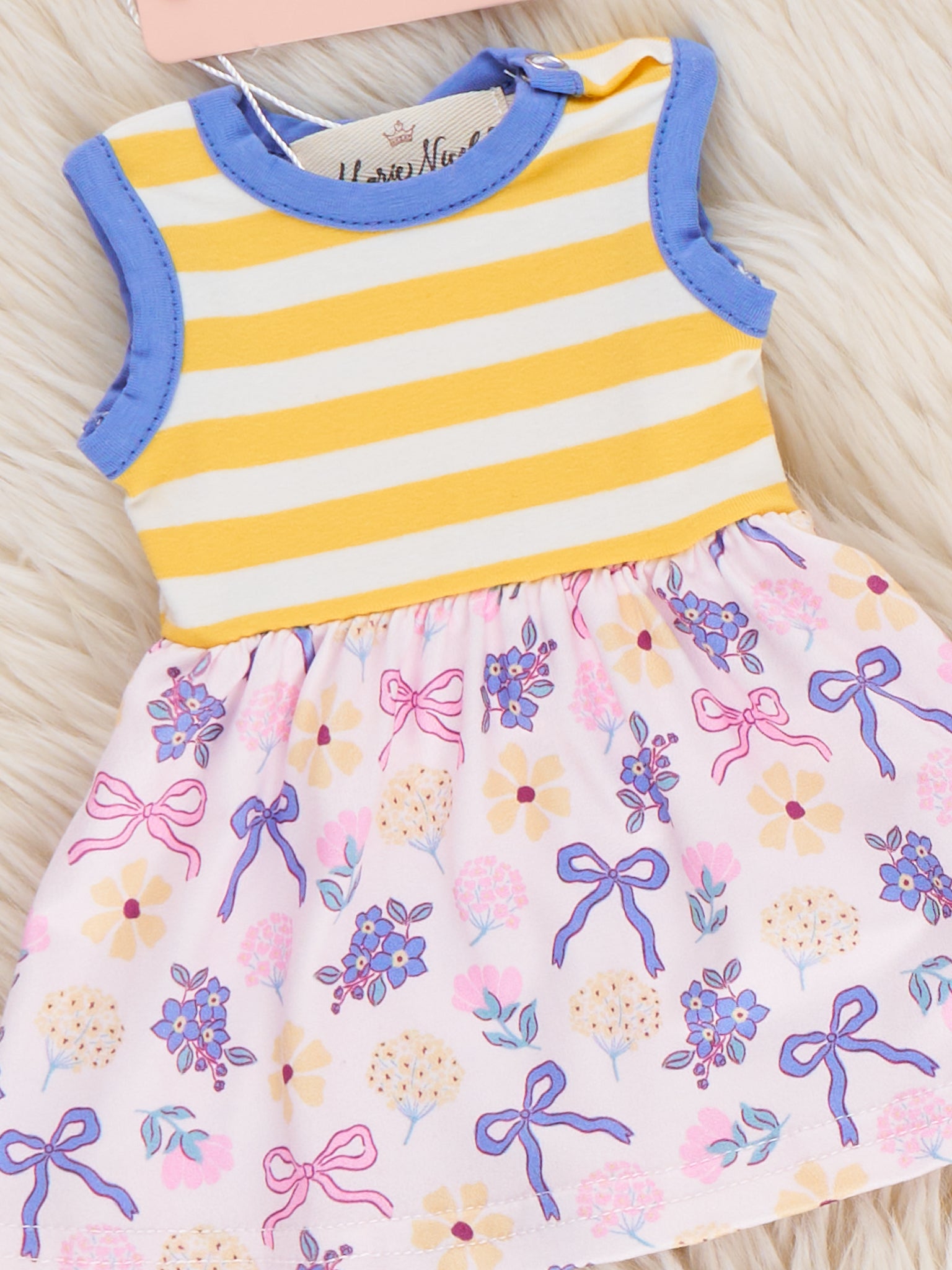 Sunny Striped Floral Ruffle Baby Doll Dress - Marie Nicole Clothing