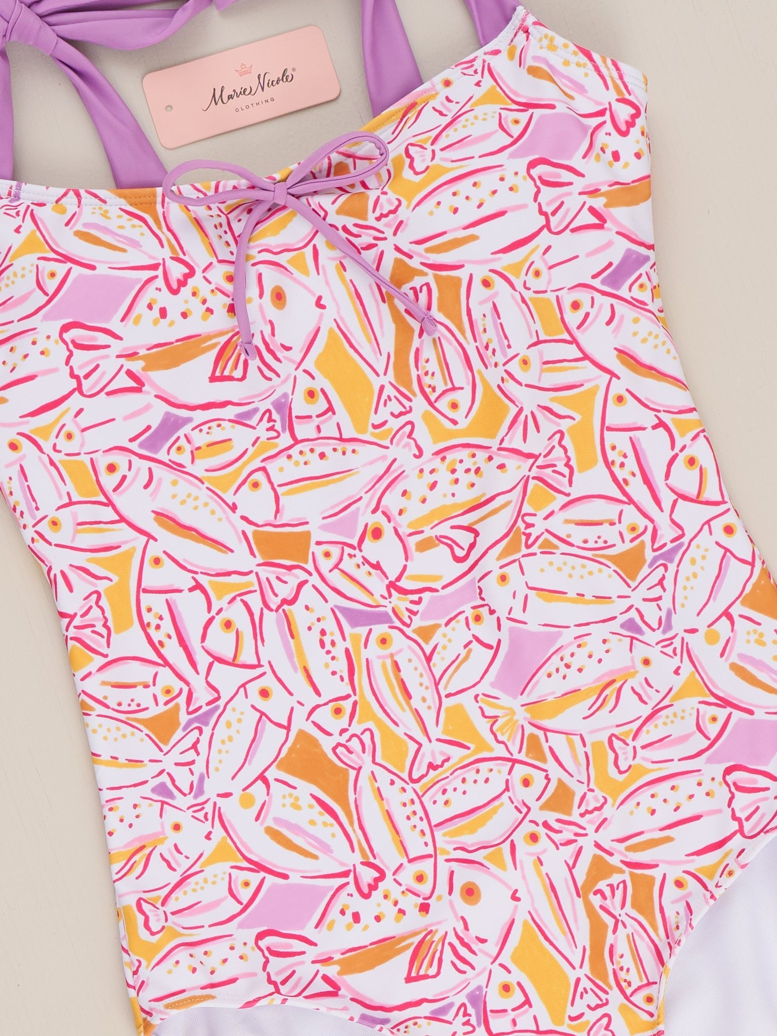 Mom & Me Splish Splash Fish Ruffle Swimsuit - Marie Nicole Clothing