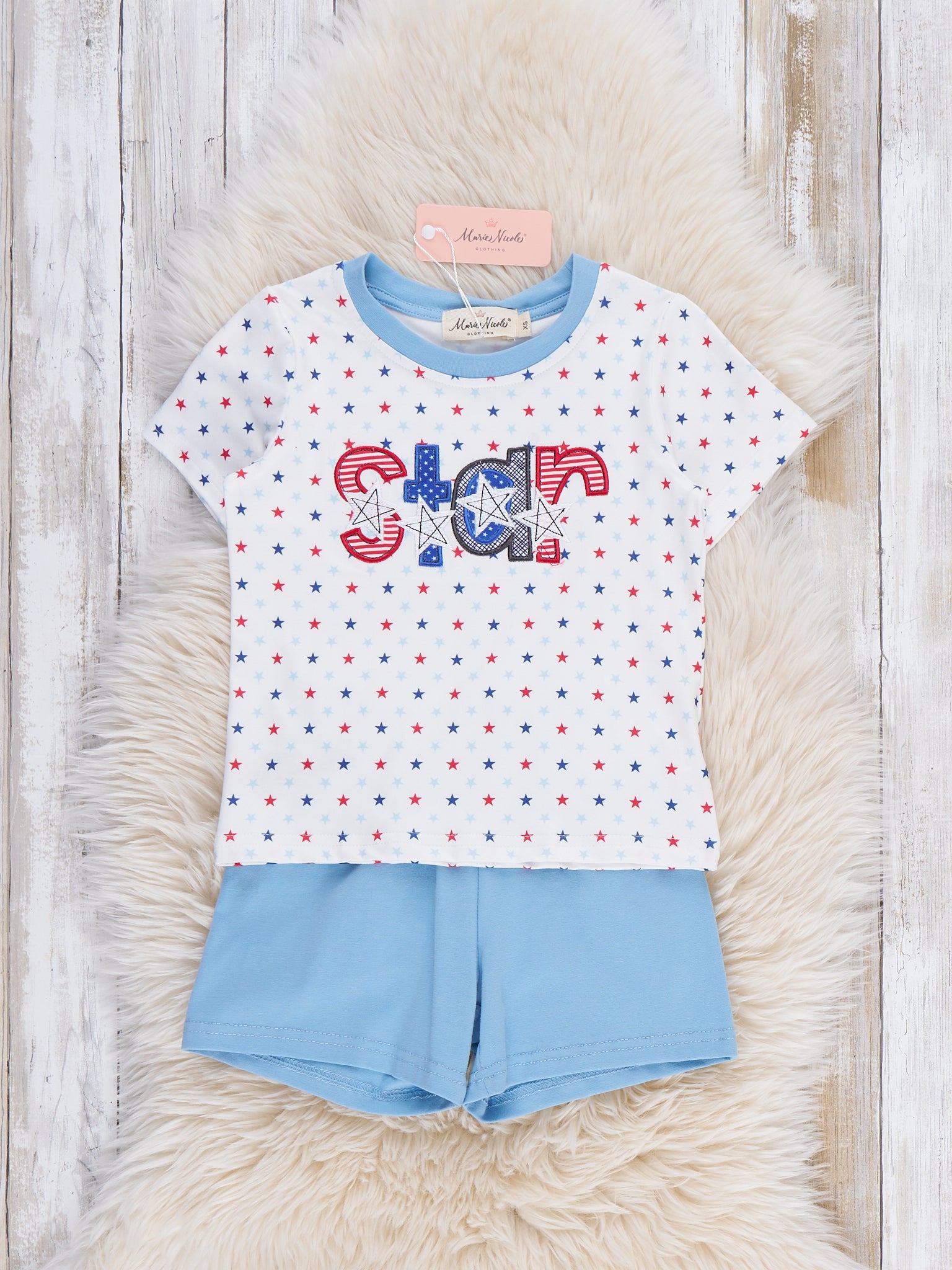 Stars of Freedom Embroidered Outfit - Marie Nicole Clothing