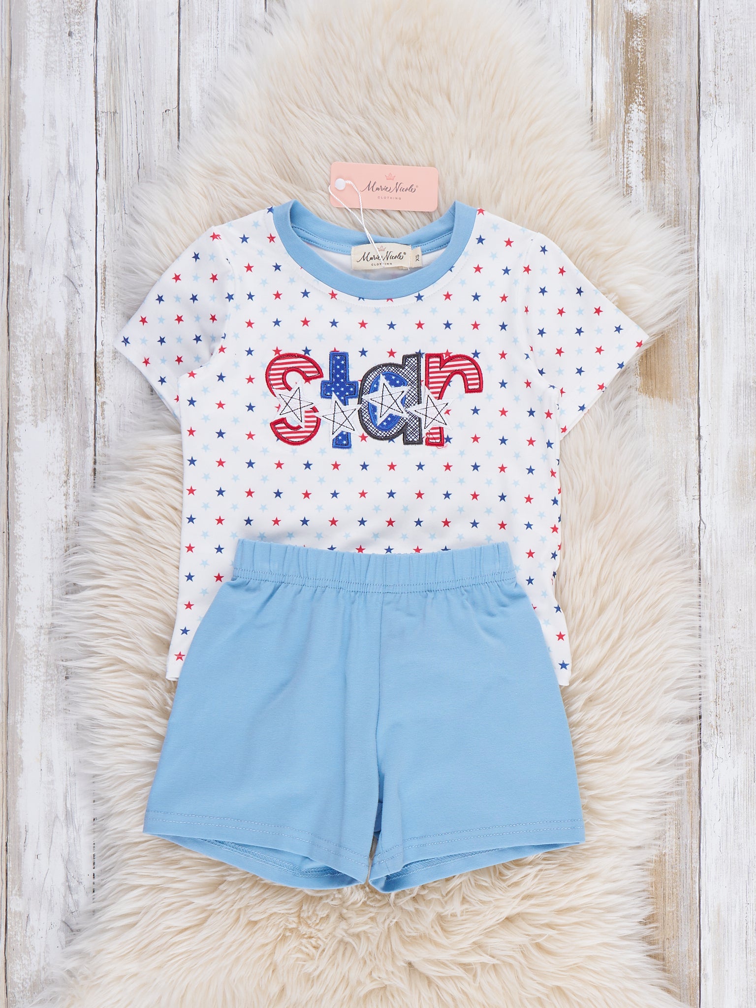 Stars of Freedom Embroidered Outfit - Marie Nicole Clothing