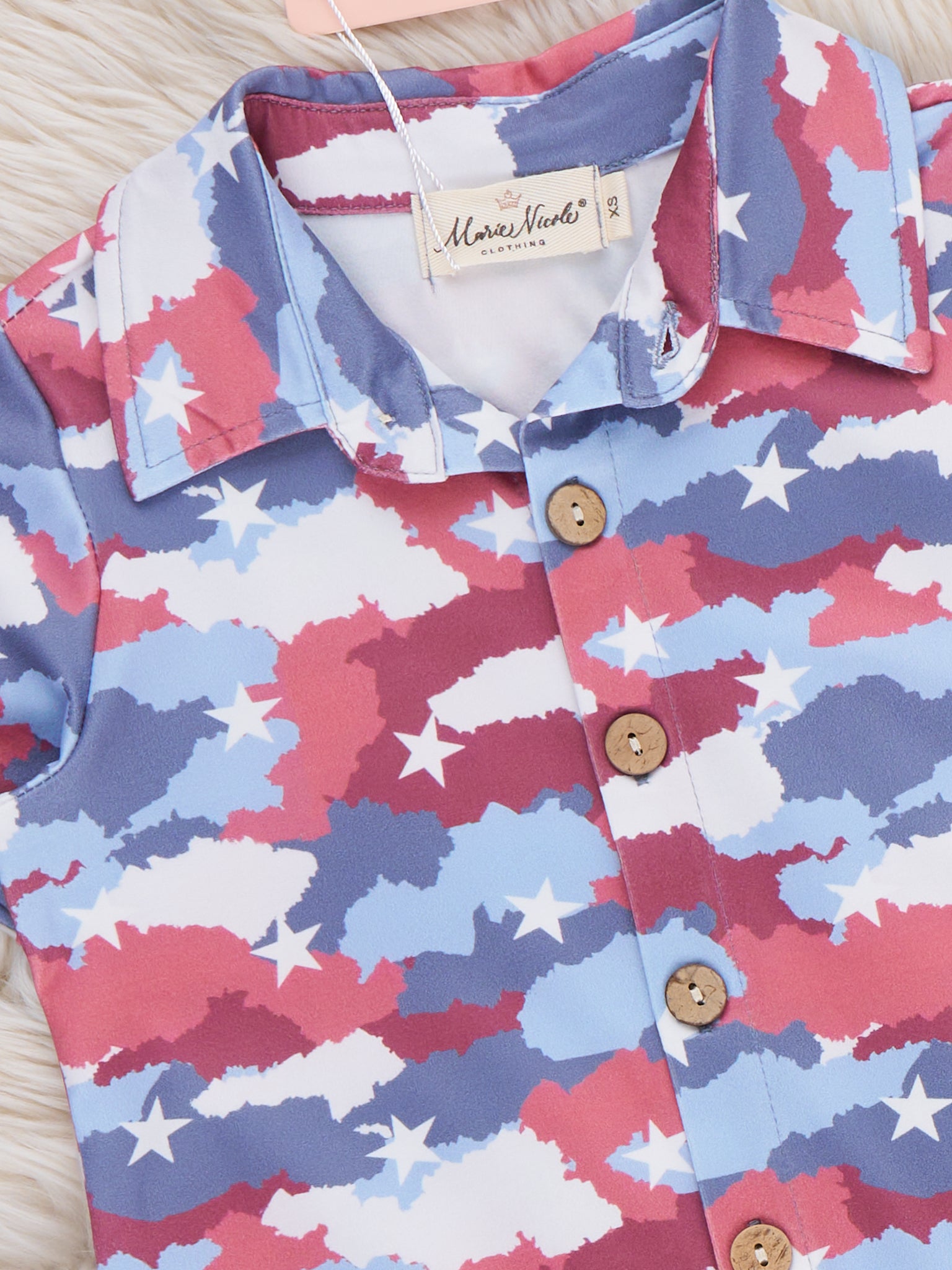 Stars & Camouflage Shirt - Marie Nicole Clothing