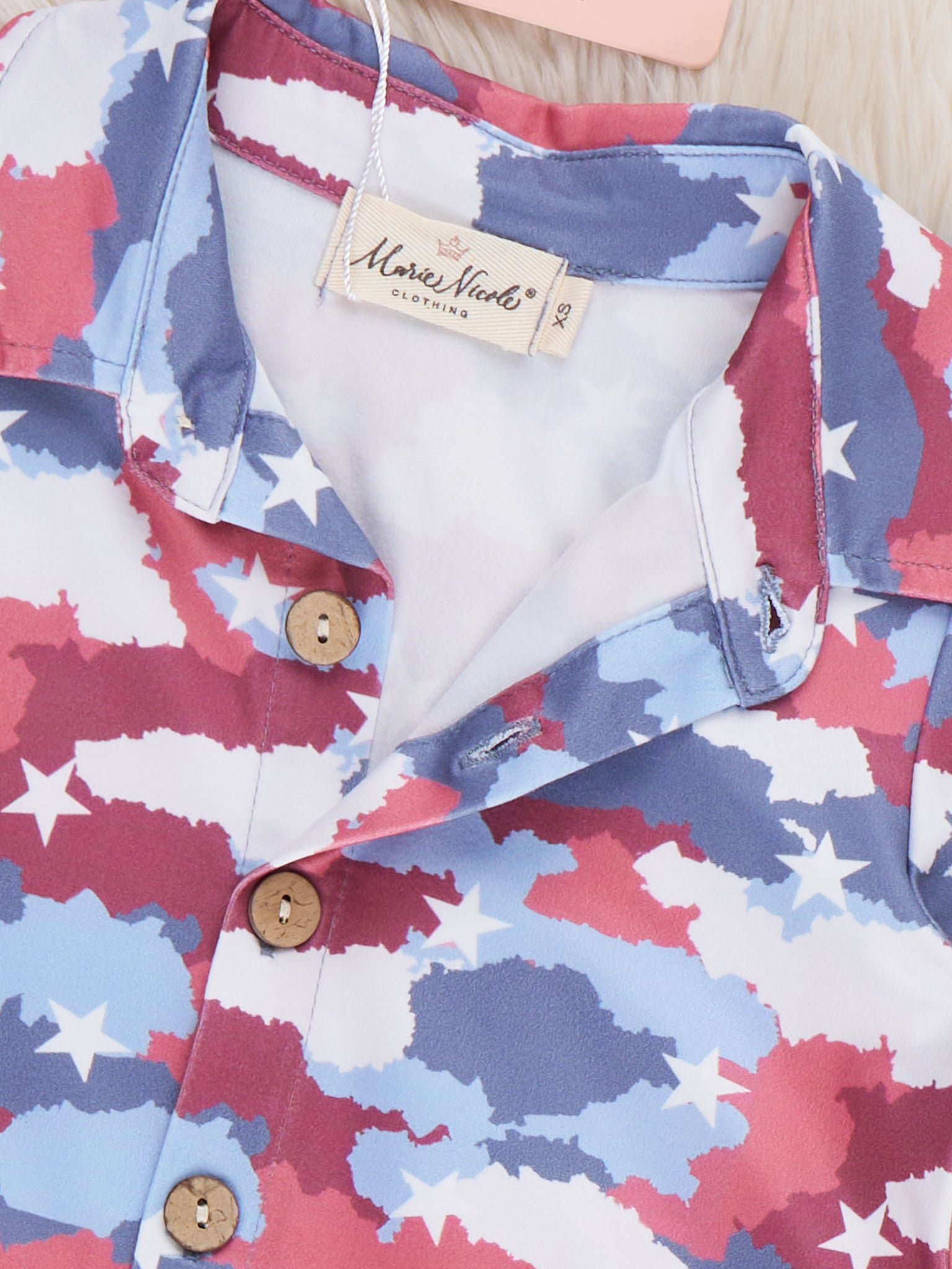 Stars & Camouflage Shirt - Marie Nicole Clothing