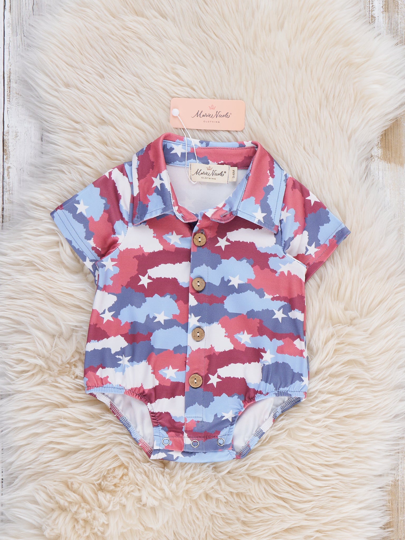 Stars & Camouflage Onesie - Marie Nicole Clothing