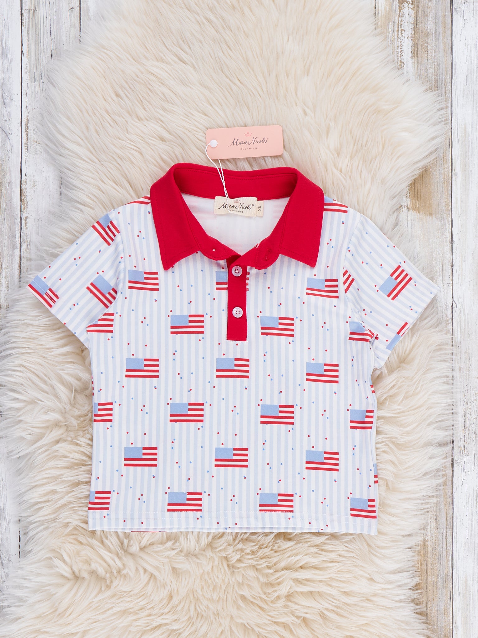 Flag Day Polo Shirt - Marie Nicole Clothing