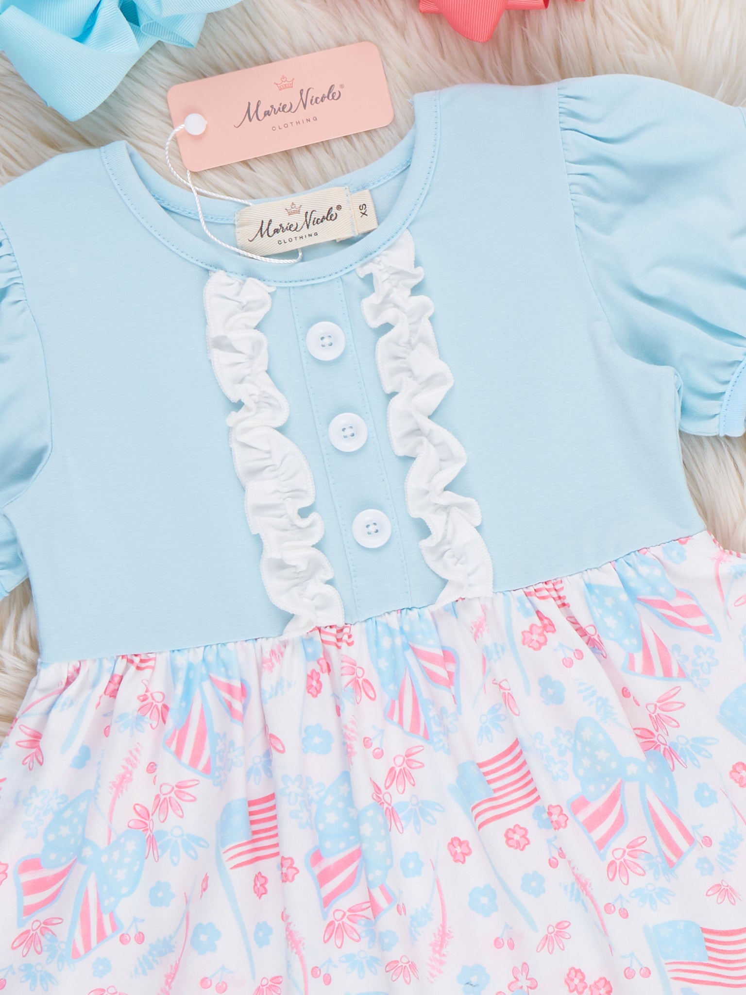 Freedom Twirl Ruffle Dress - Marie Nicole Clothing