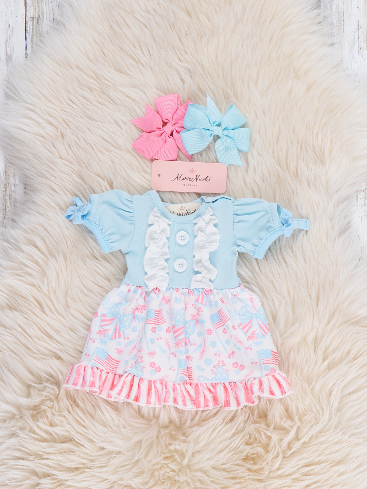 Freedom Twirl Ruffle Baby Doll Dress - Marie Nicole Clothing