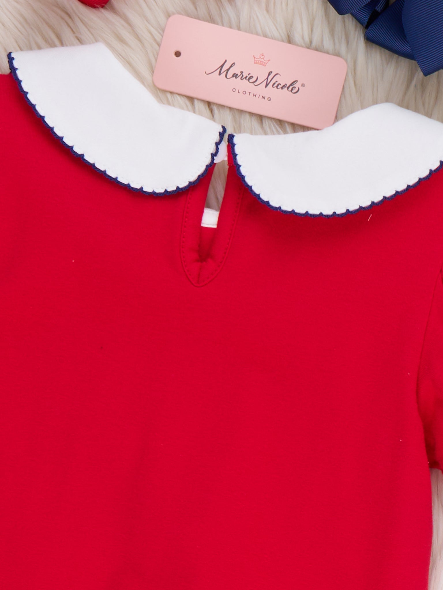 Ice Cream & Independence Embroidered Ruffle Dress - Marie Nicole Clothing