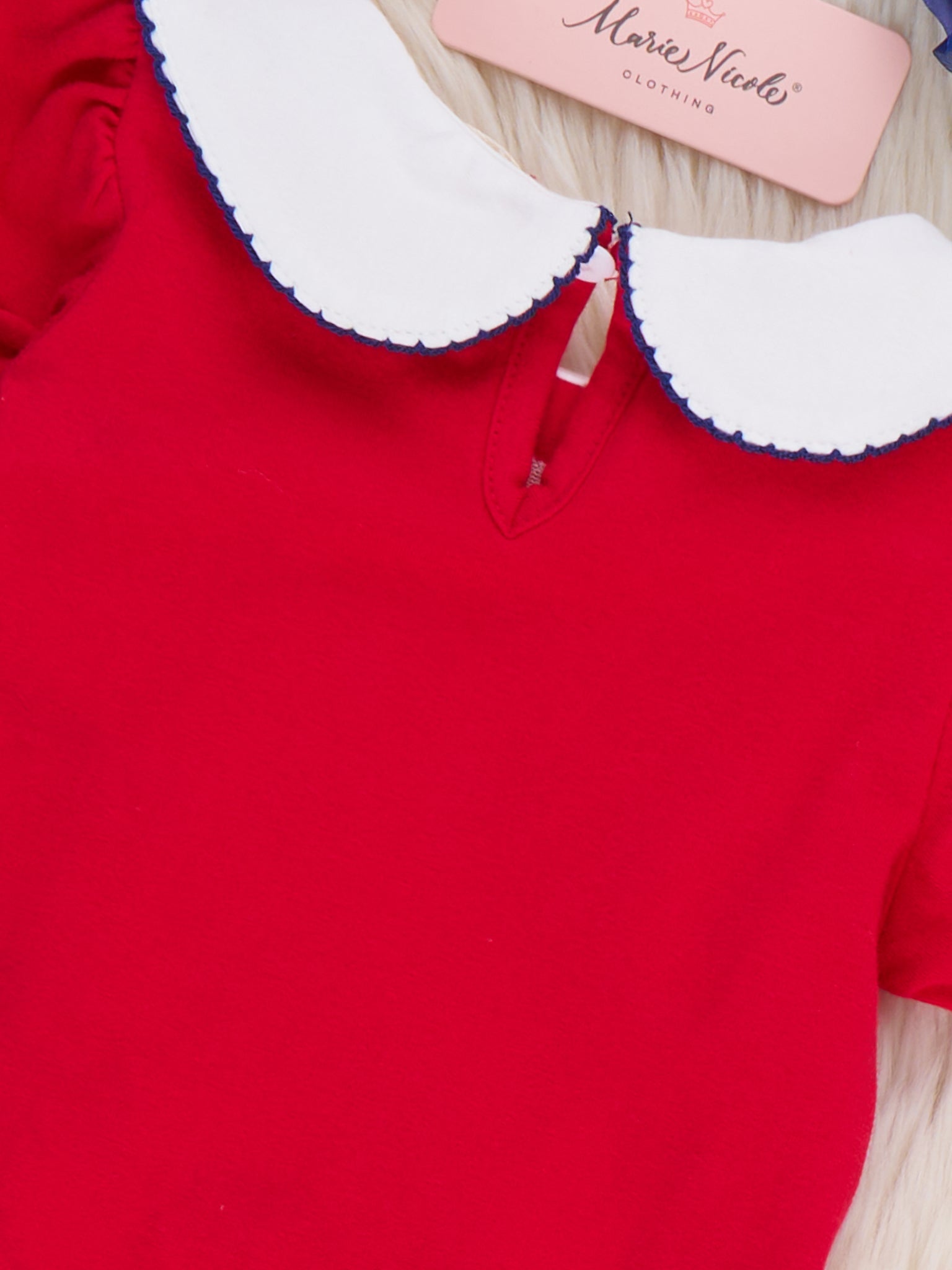 Ice Cream & Independence Embroidered Ruffle Bubble Romper - Marie Nicole Clothing