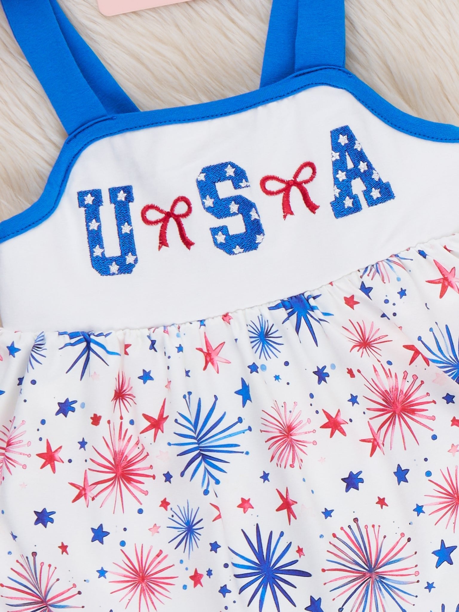Fireworks & Freedom Embroidered Dress - Marie Nicole Clothing