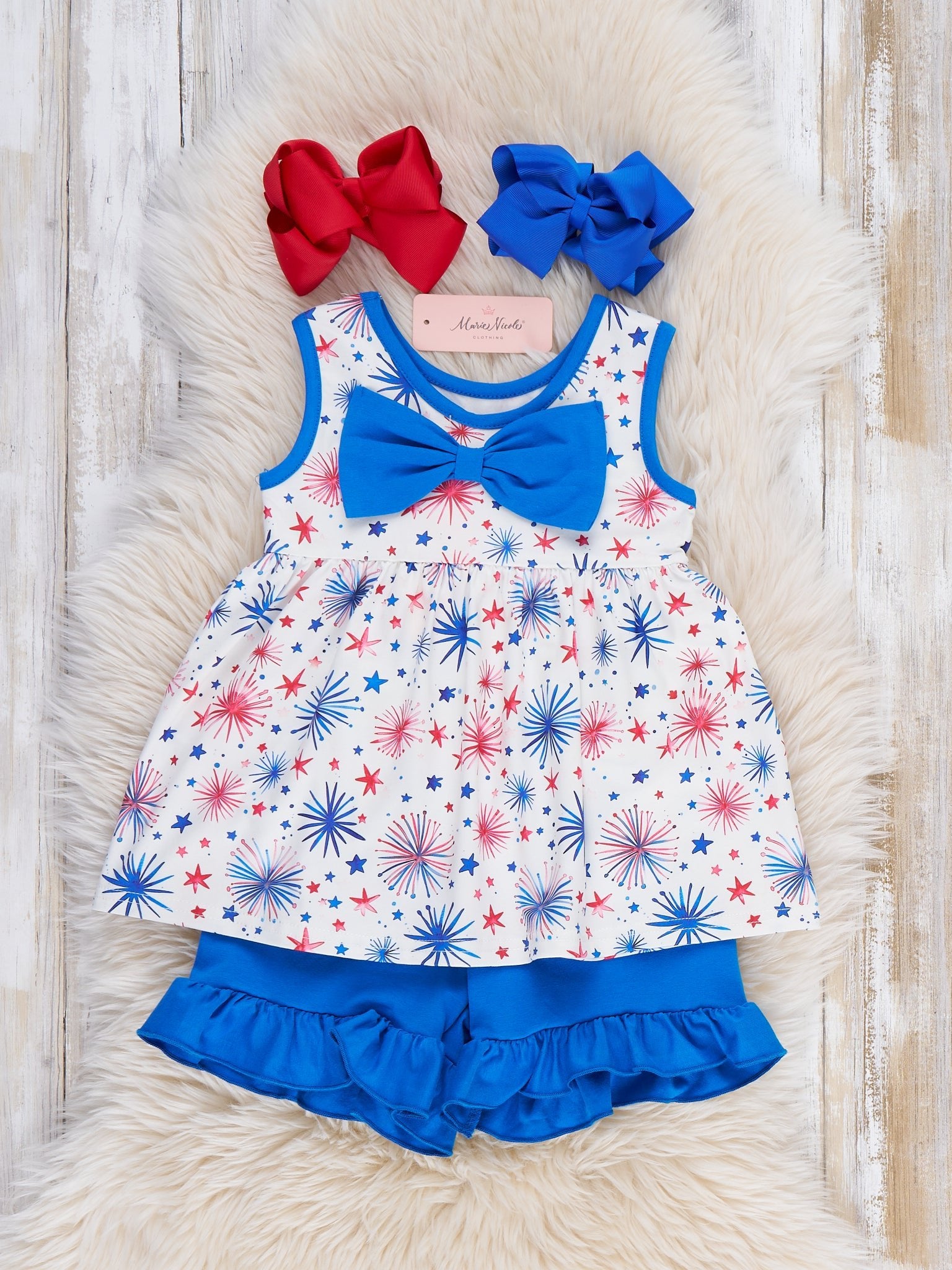 Fireworks & Freedom Embroidered Outfit - Marie Nicole Clothing
