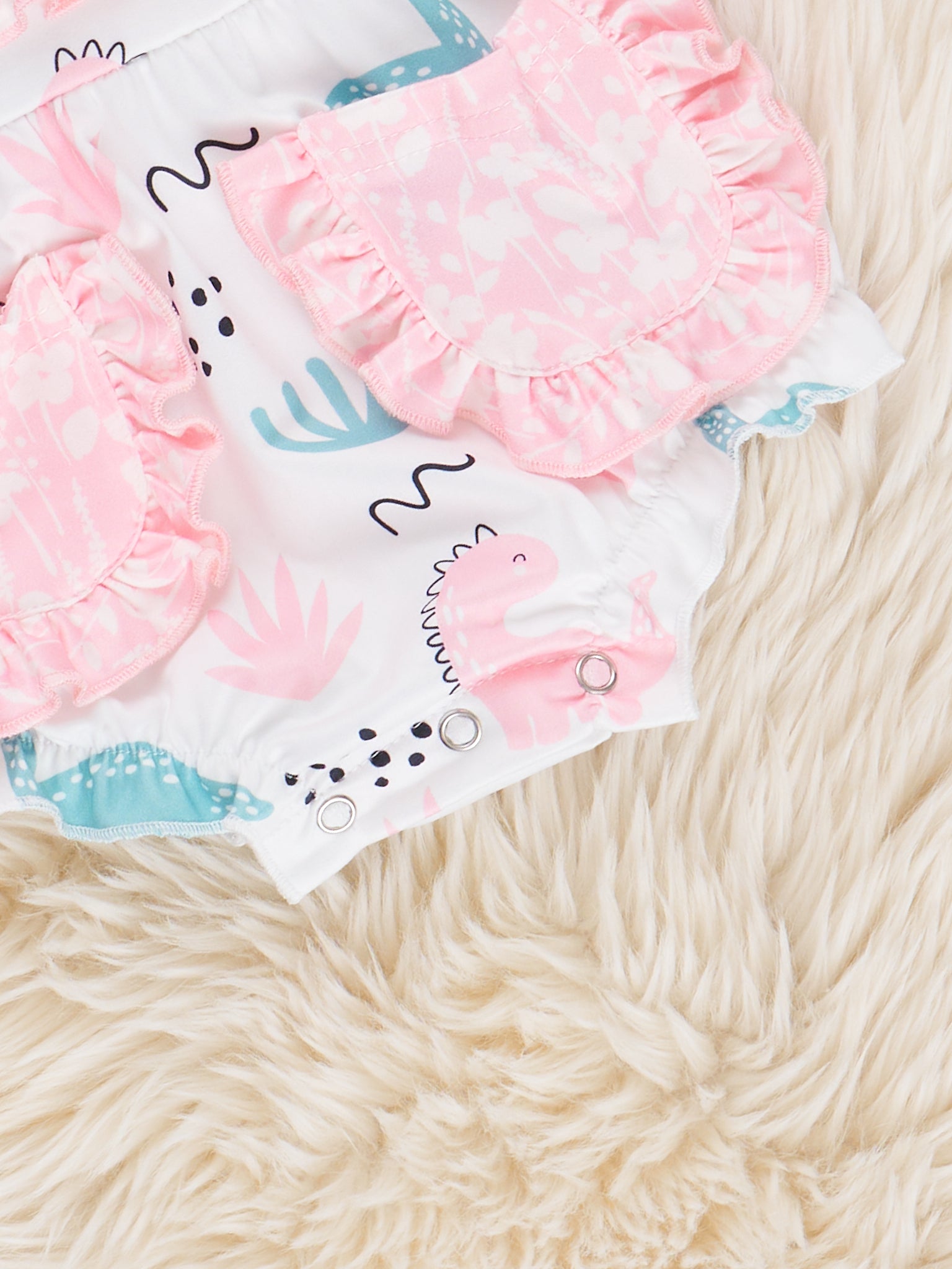 Dinosaurs & Dots Ruffle Bubble Romper - Marie Nicole Clothing