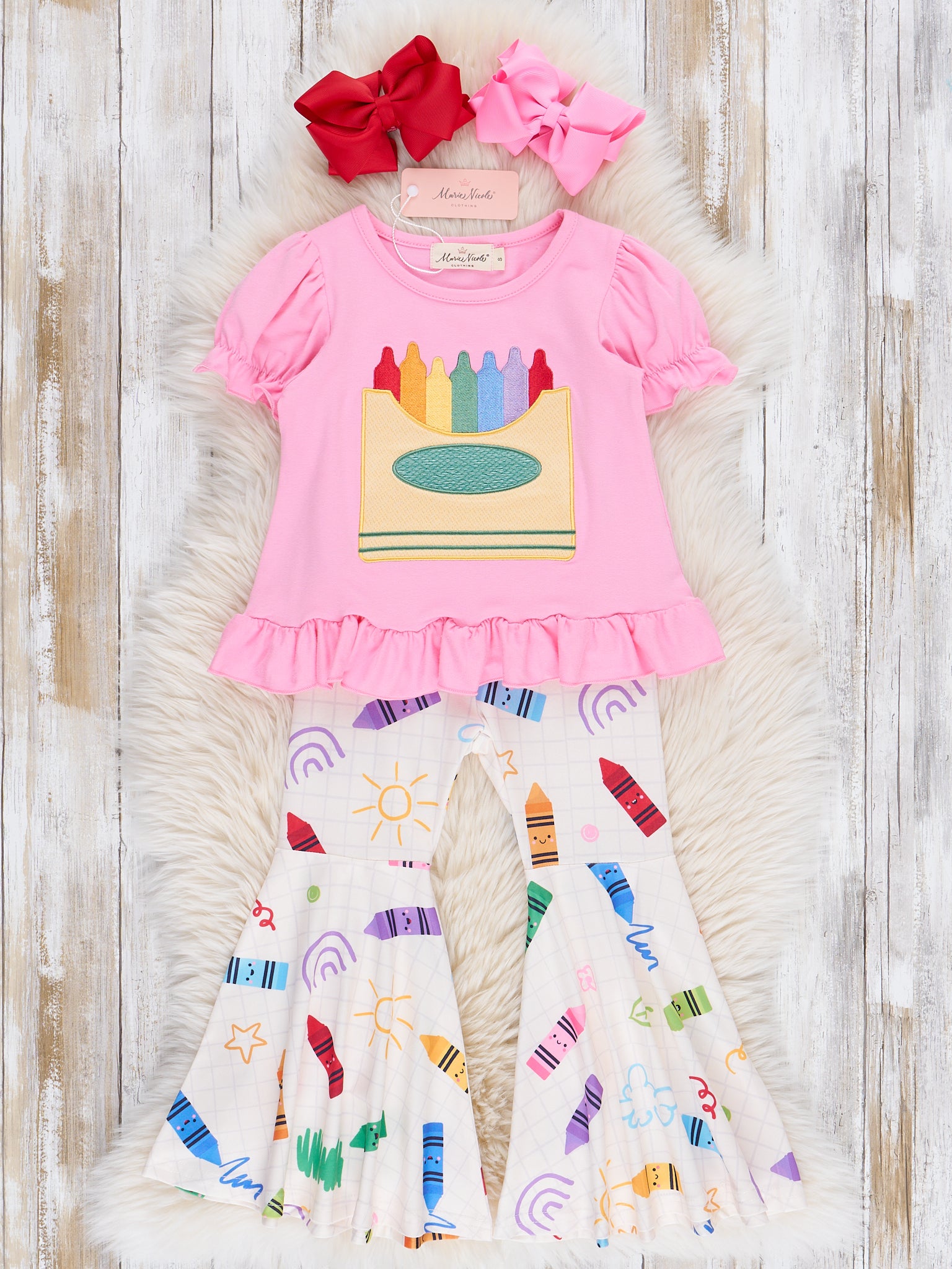 Cool Crayon Girl Bell Bottoms Outfit - Marie Nicole Clothing