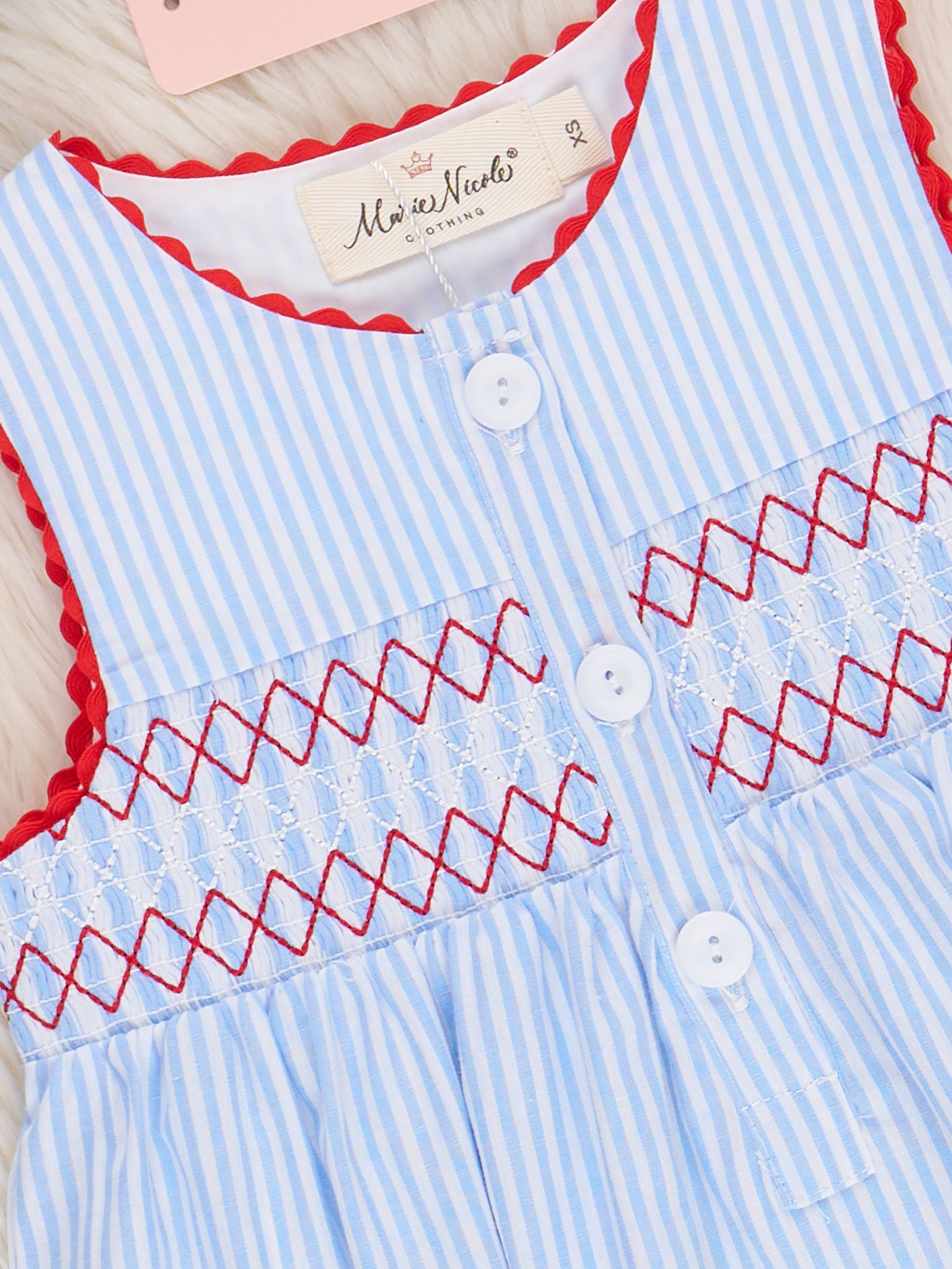 Freedom Stars Smocked Dress - Marie Nicole Clothing
