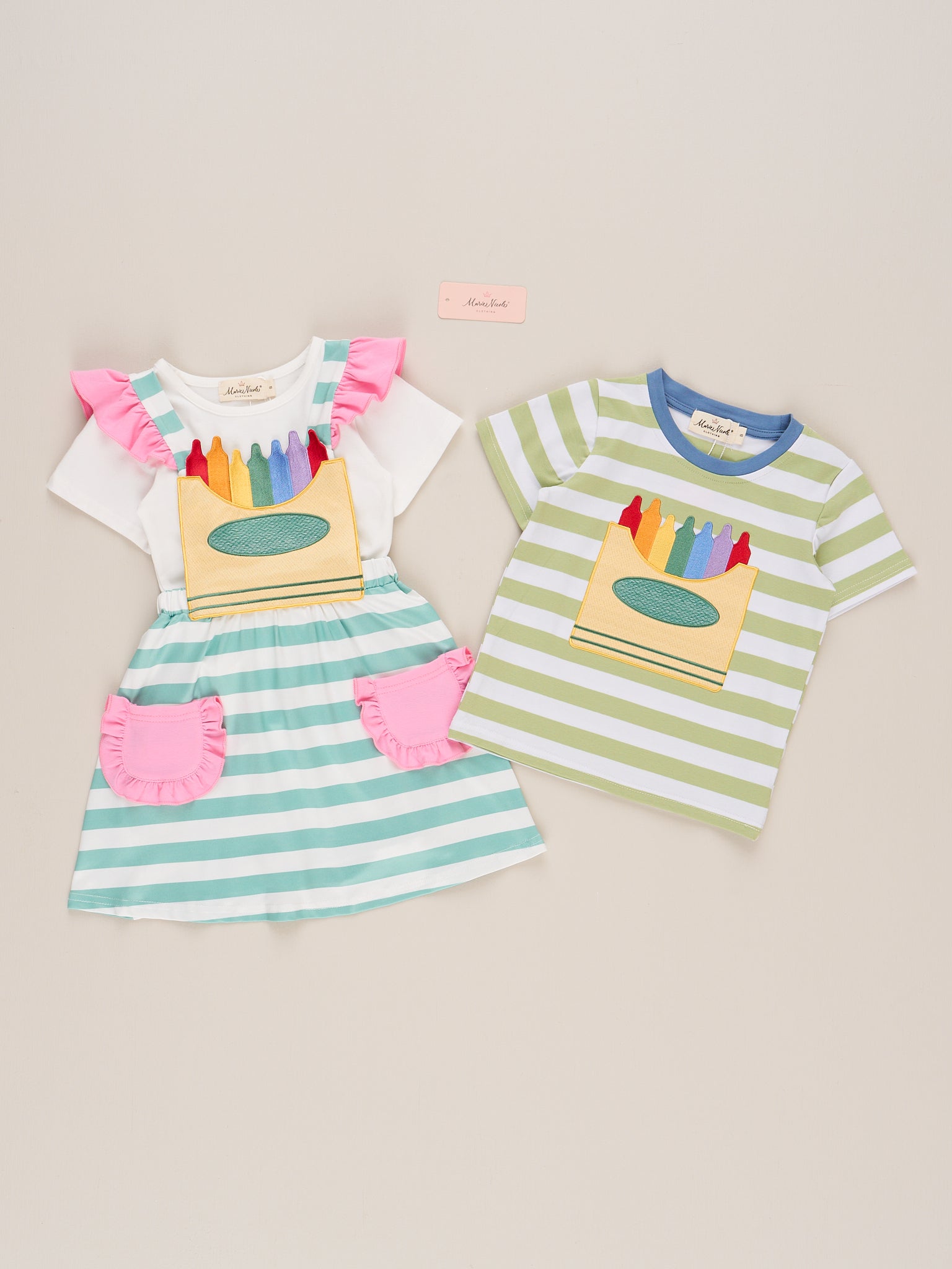 Striped Embroidered Crayon Box Shirt - Marie Nicole Clothing