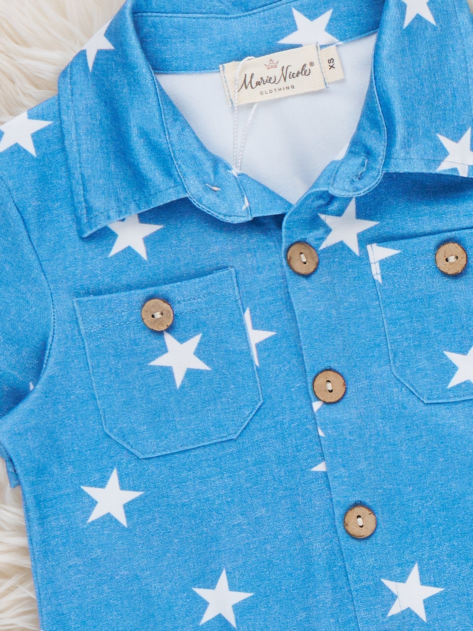 Patriotic Stars Button - Up Shirt - Marie Nicole Clothing
