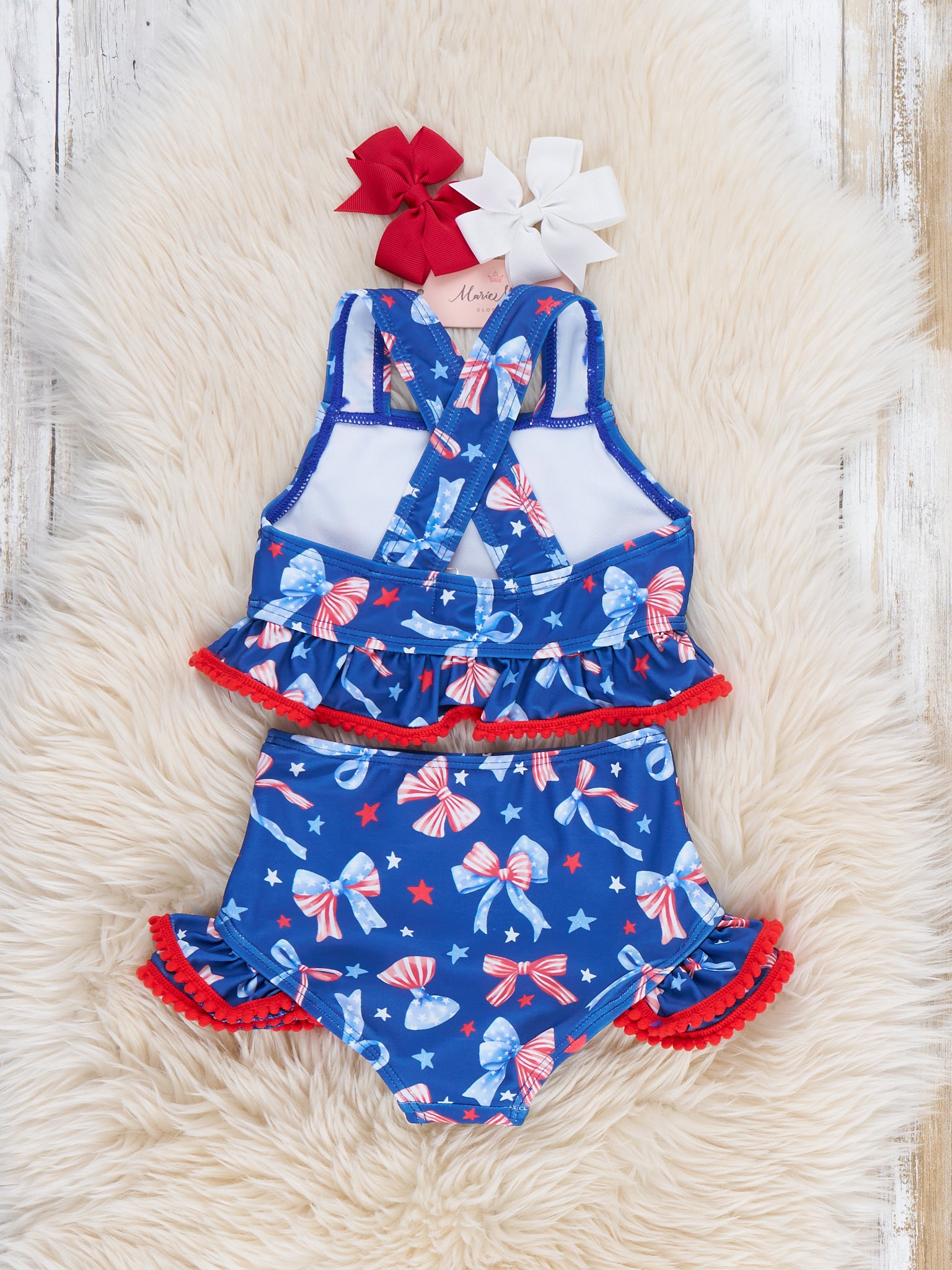 Patriotic Bow Party Swimsuit - Marie Nicole Clothing