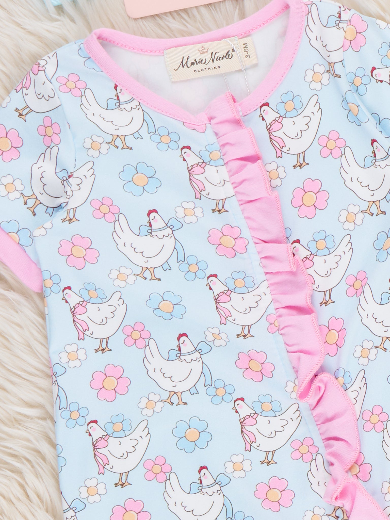 Happy Chickens Sleeper Pajamas - Marie Nicole Clothing